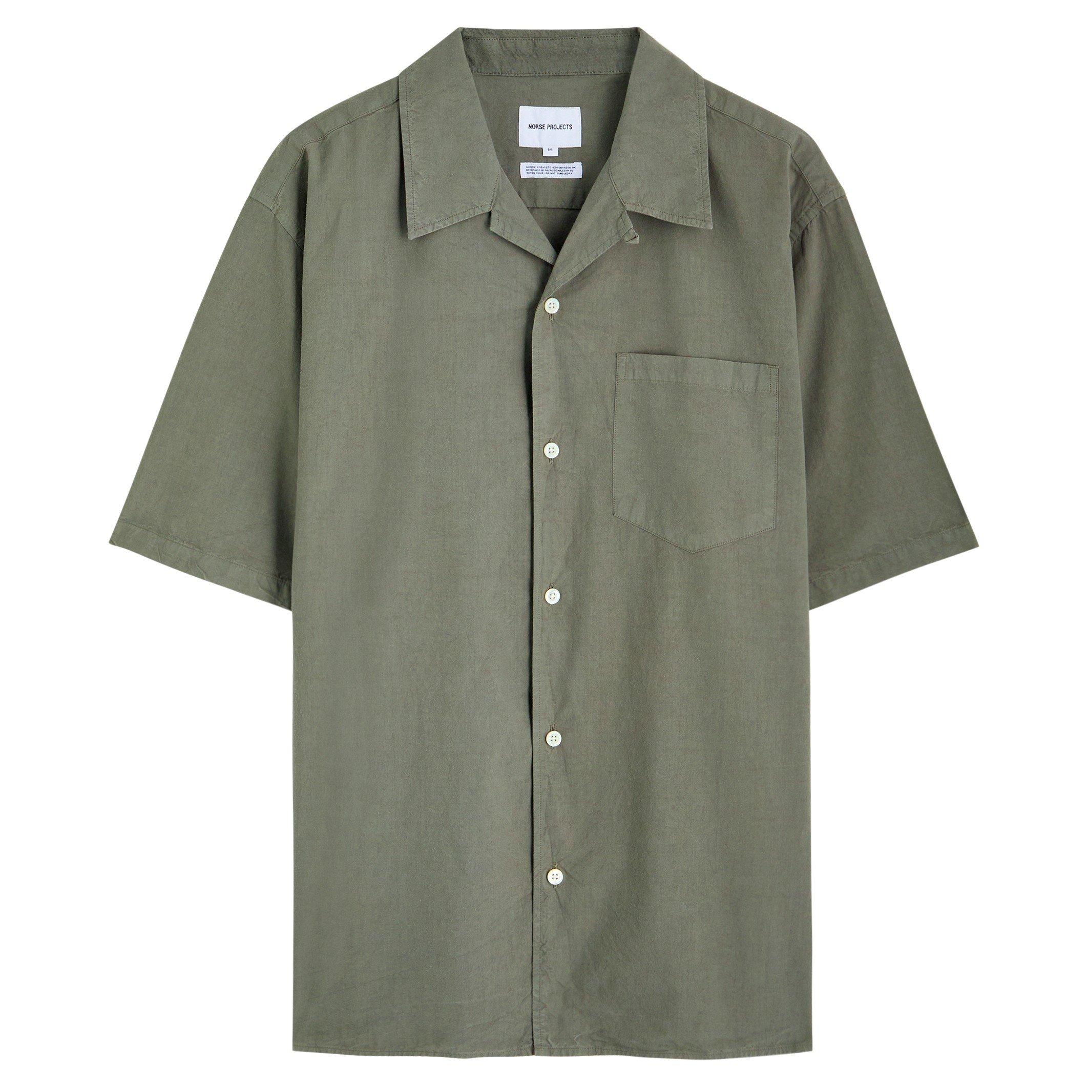 KHAKI - Norse Projects - NP CARSTEN COTTON TENCEL SS SH