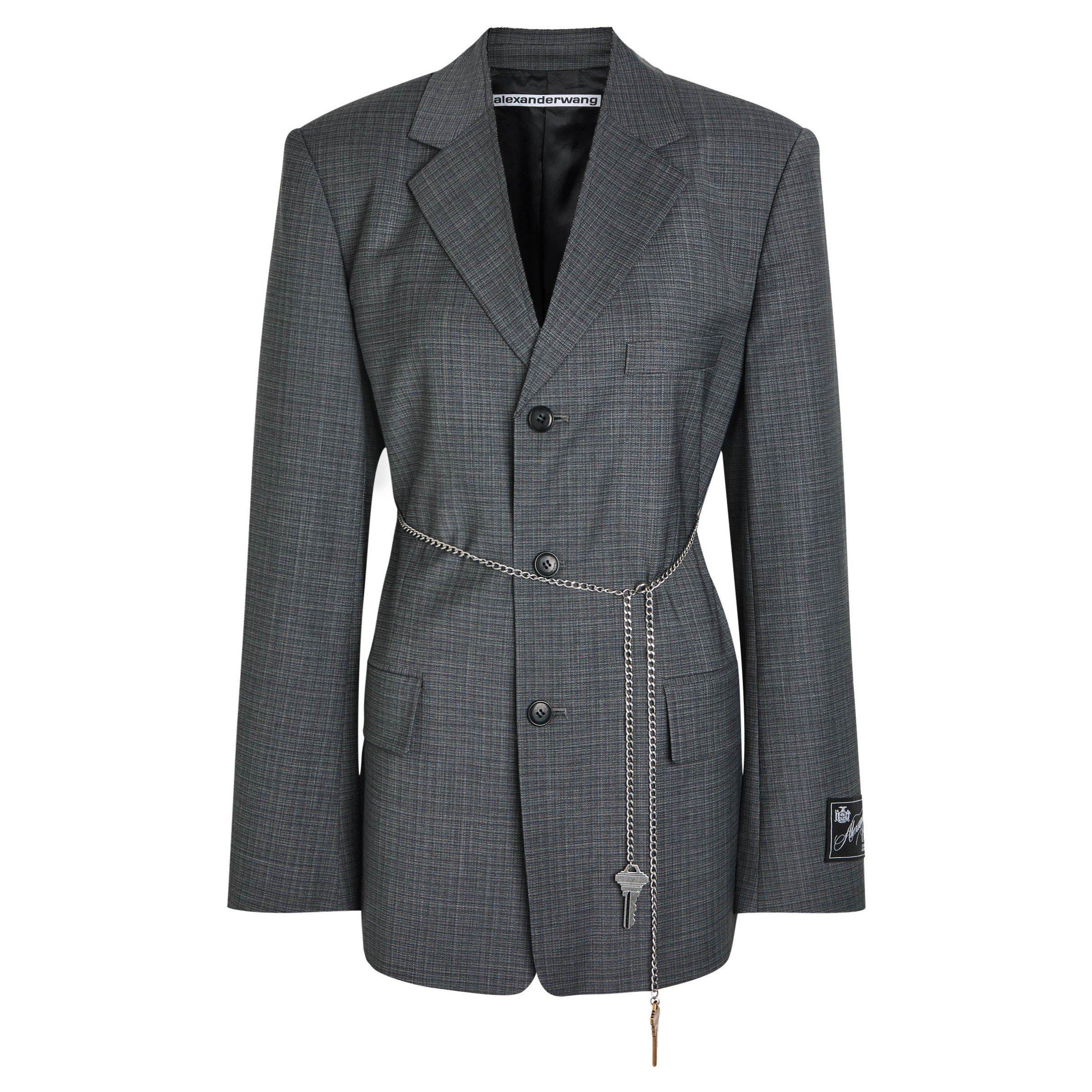 GREY - Alexander Wang - TAILORED BLAZER W/ CHAIN