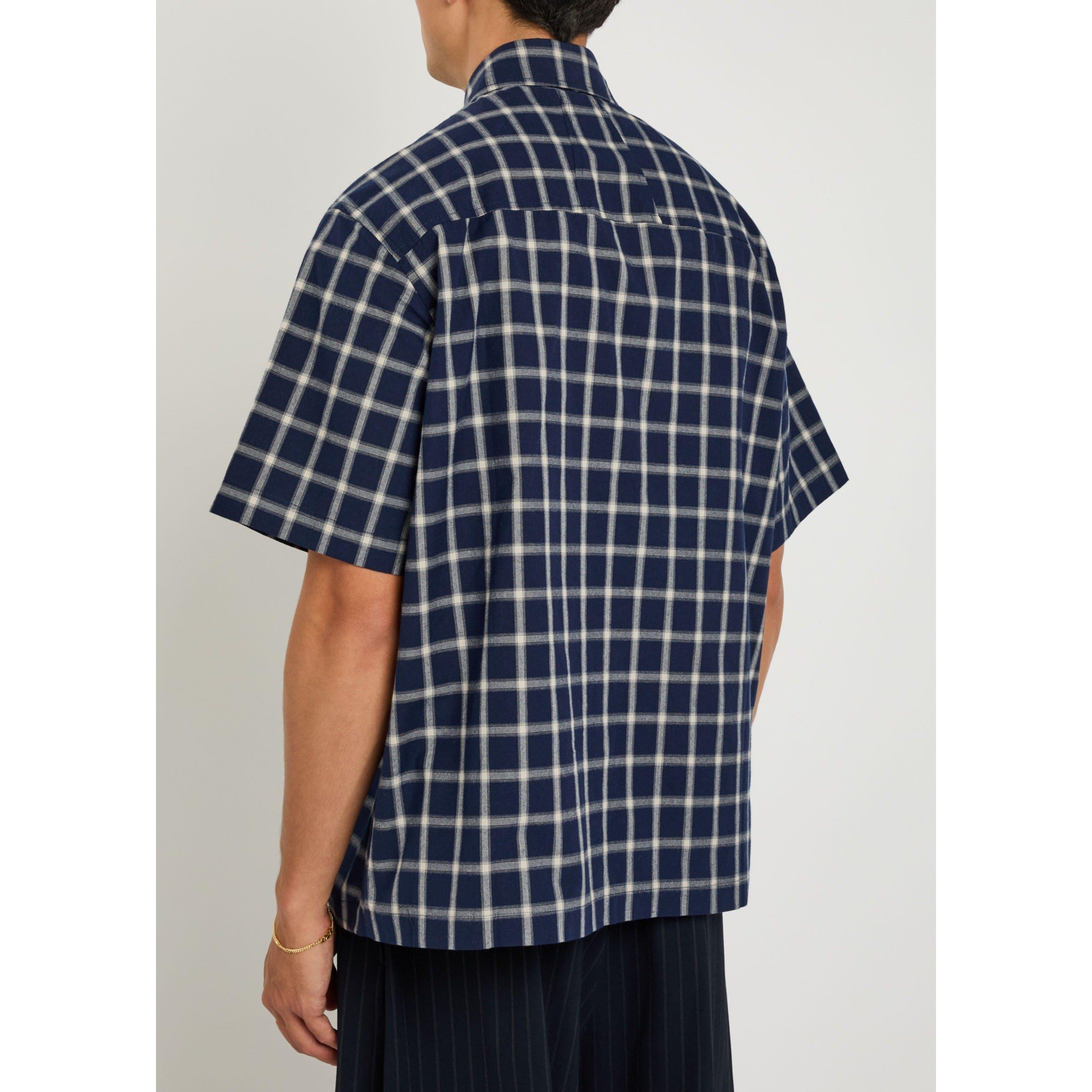 NAVY - Rhude - RH CENTER LOGO BUTTON UP SHIRT - 3