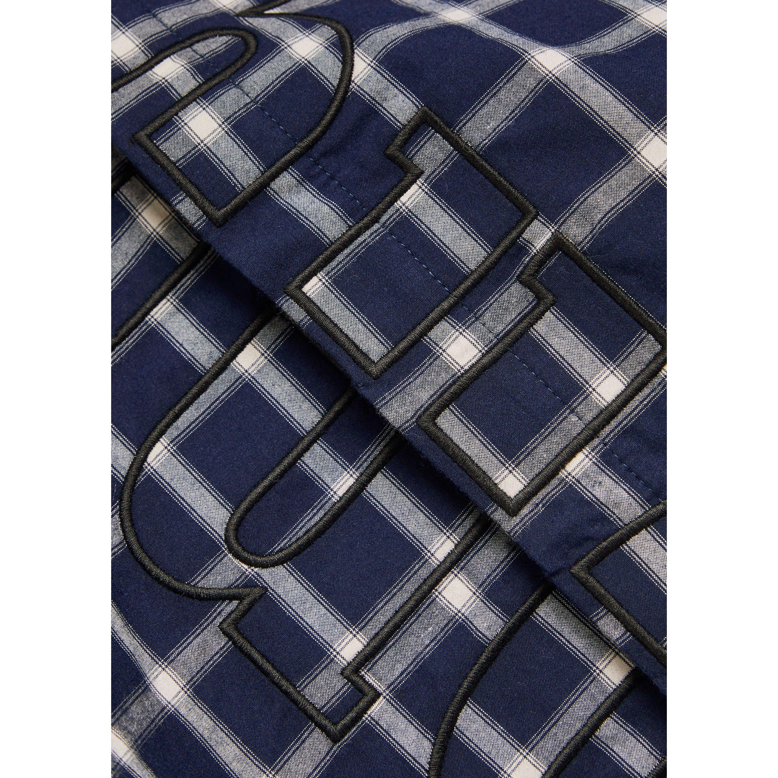 NAVY - Rhude - RH CENTER LOGO BUTTON UP SHIRT - 4