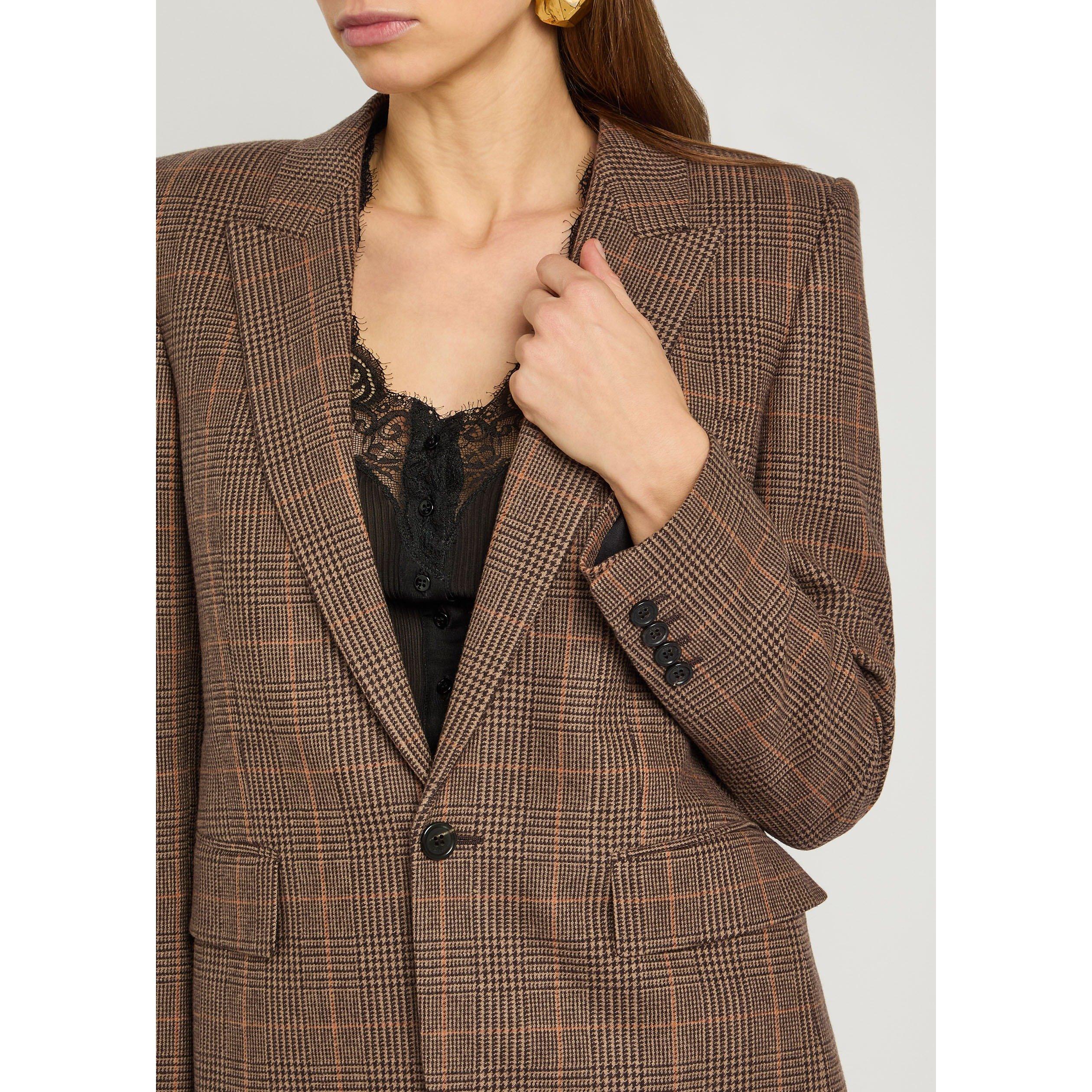 CREAM AND OTHER - Saint Laurent - Women's Houndstooth Wool Blazer - 4