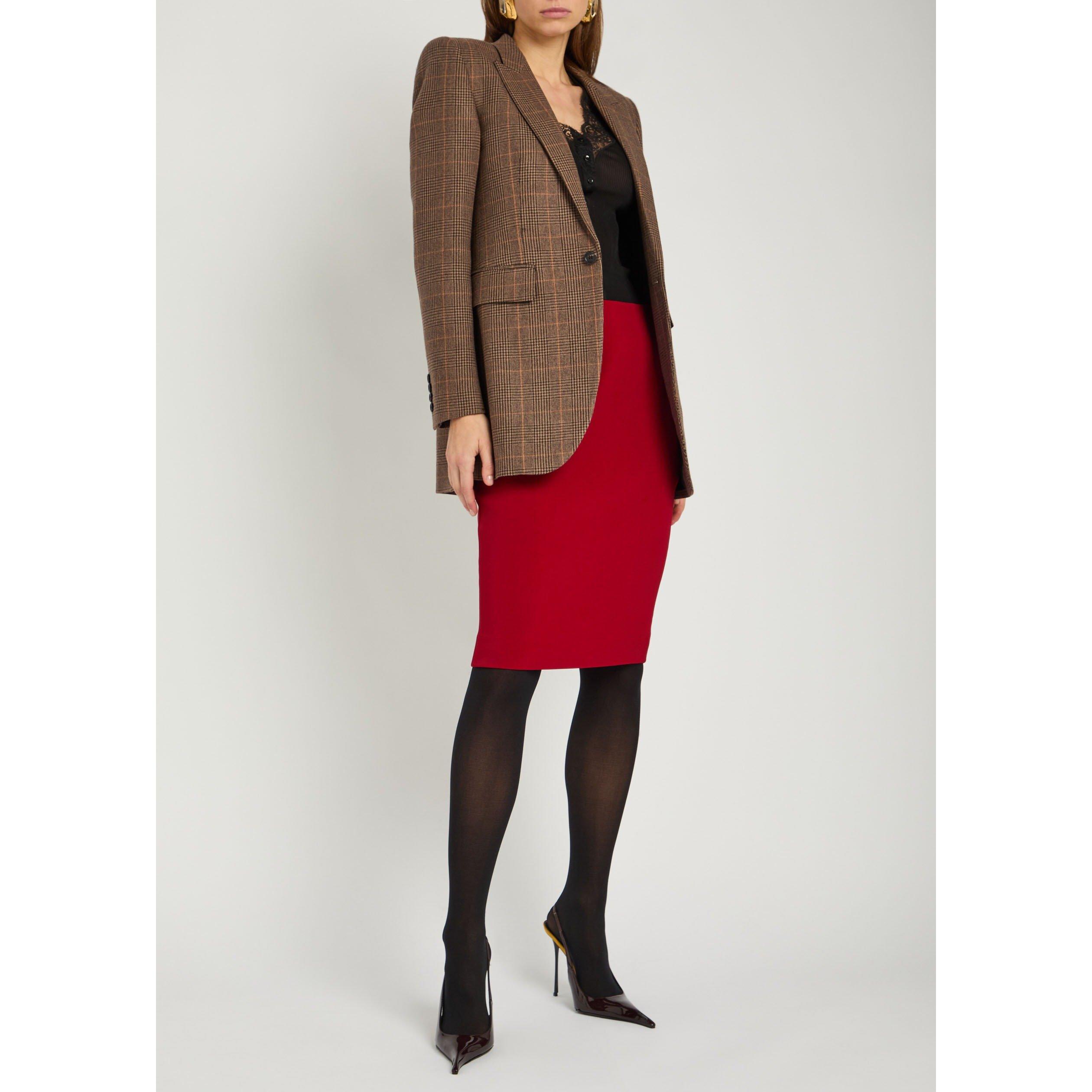 CREAM AND OTHER - Saint Laurent - Women's Houndstooth Wool Blazer - 5