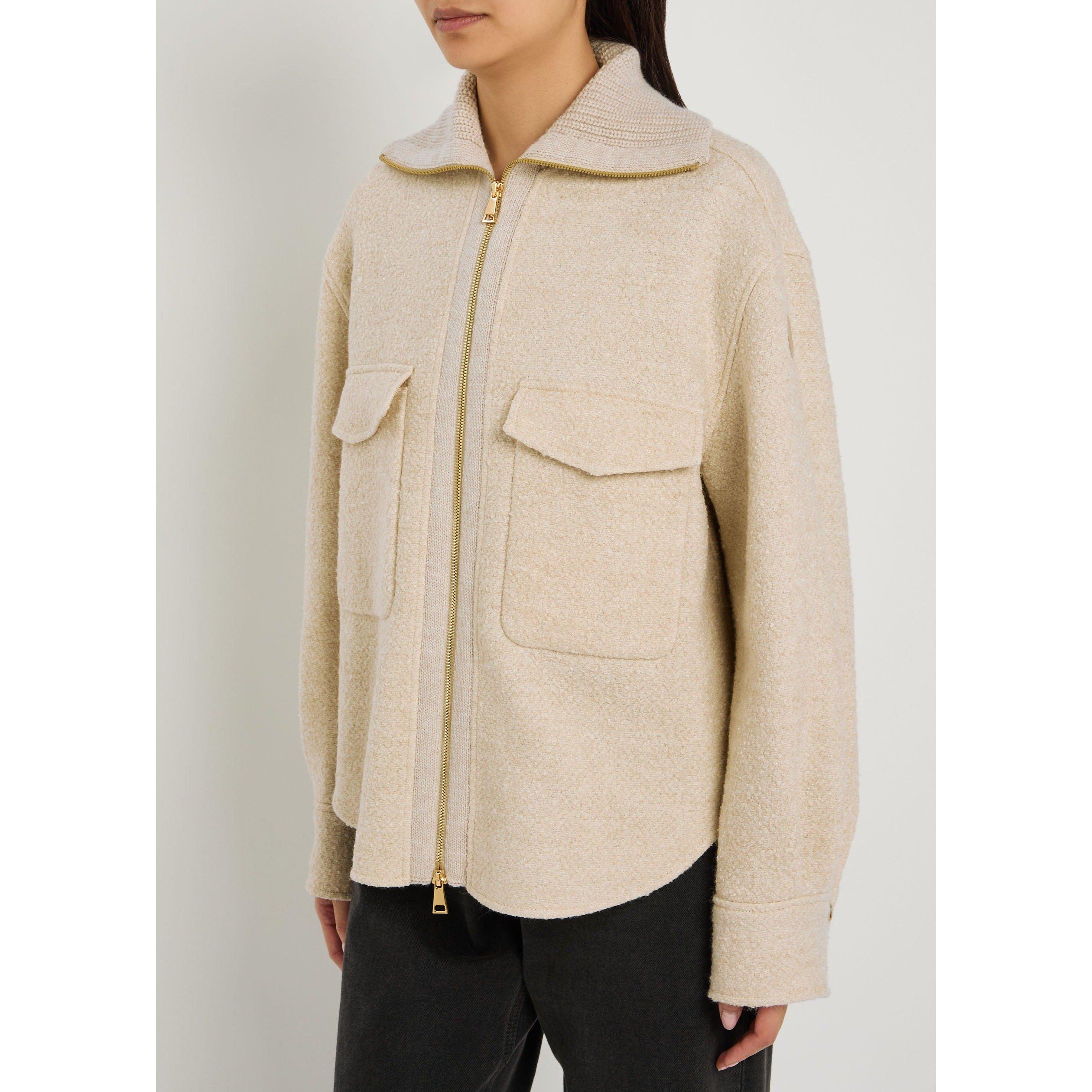 BEIGE - Moncler - Women's Wool Oversized-Fit Boucle Jacket - 2