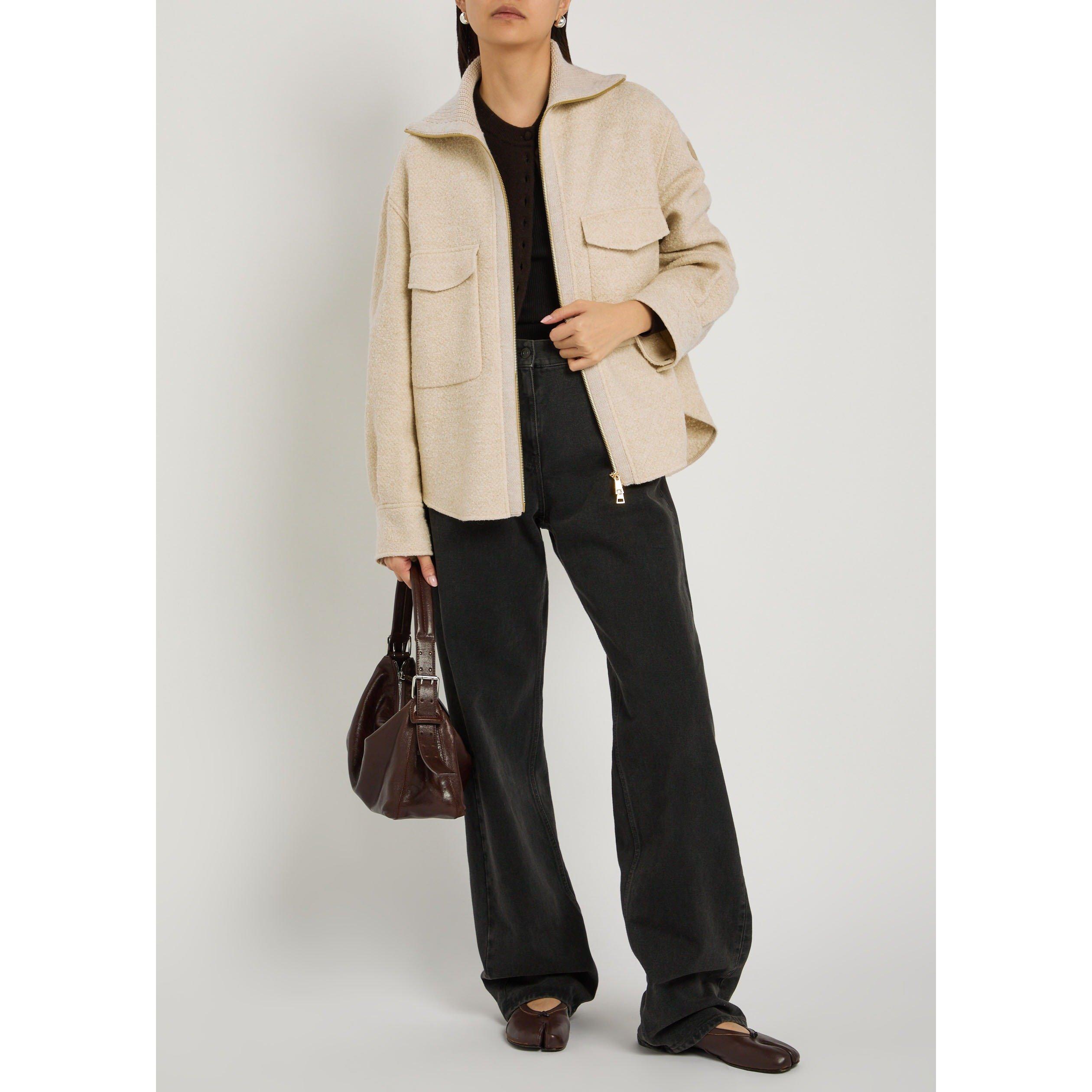 BEIGE - Moncler - Women's Wool Oversized-Fit Boucle Jacket - 5