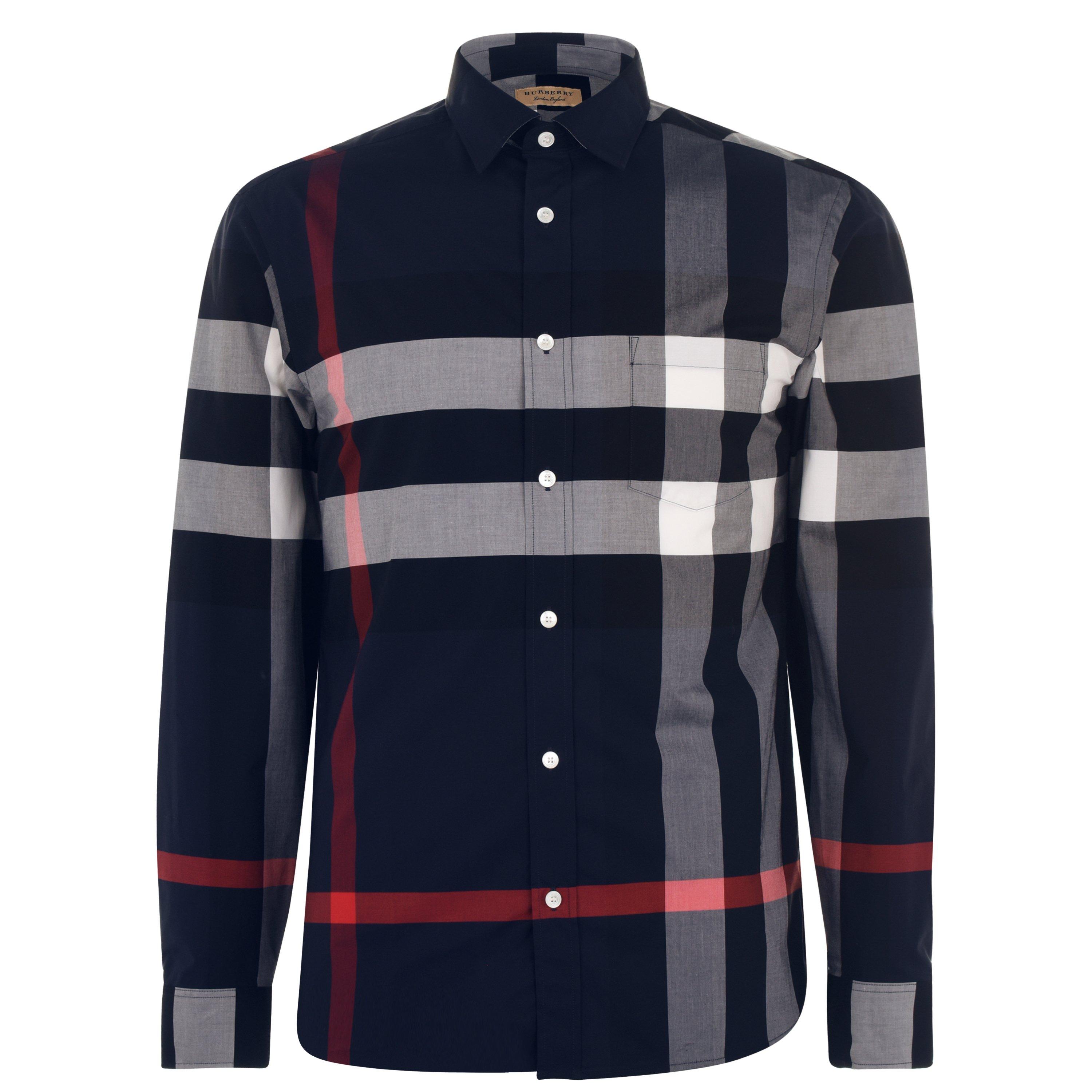 Navy Chck A1960 - Burberry - Somerton Long Sleeved Shirt - 7