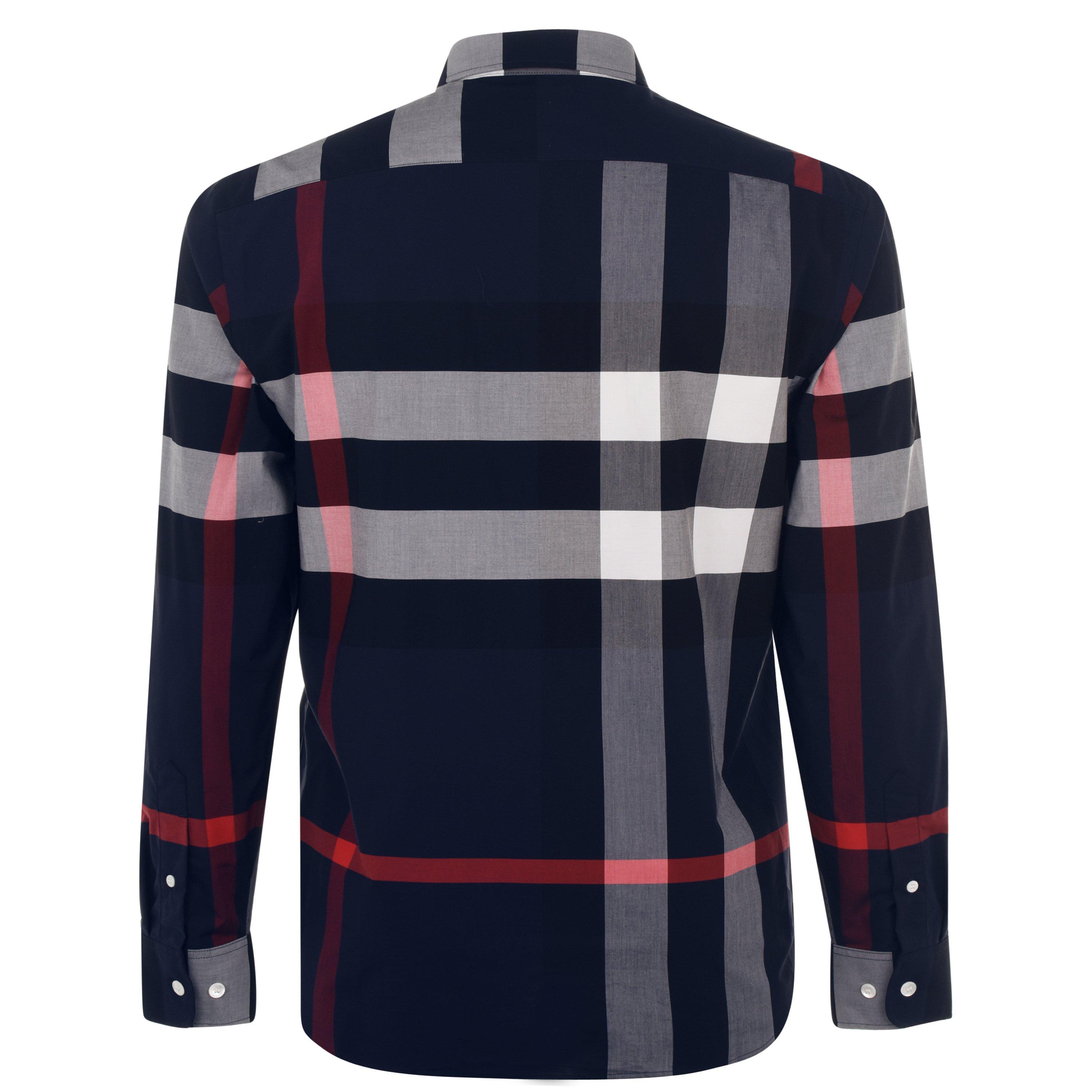 Navy Chck A1960 - Burberry - Somerton Long Sleeved Shirt - 8