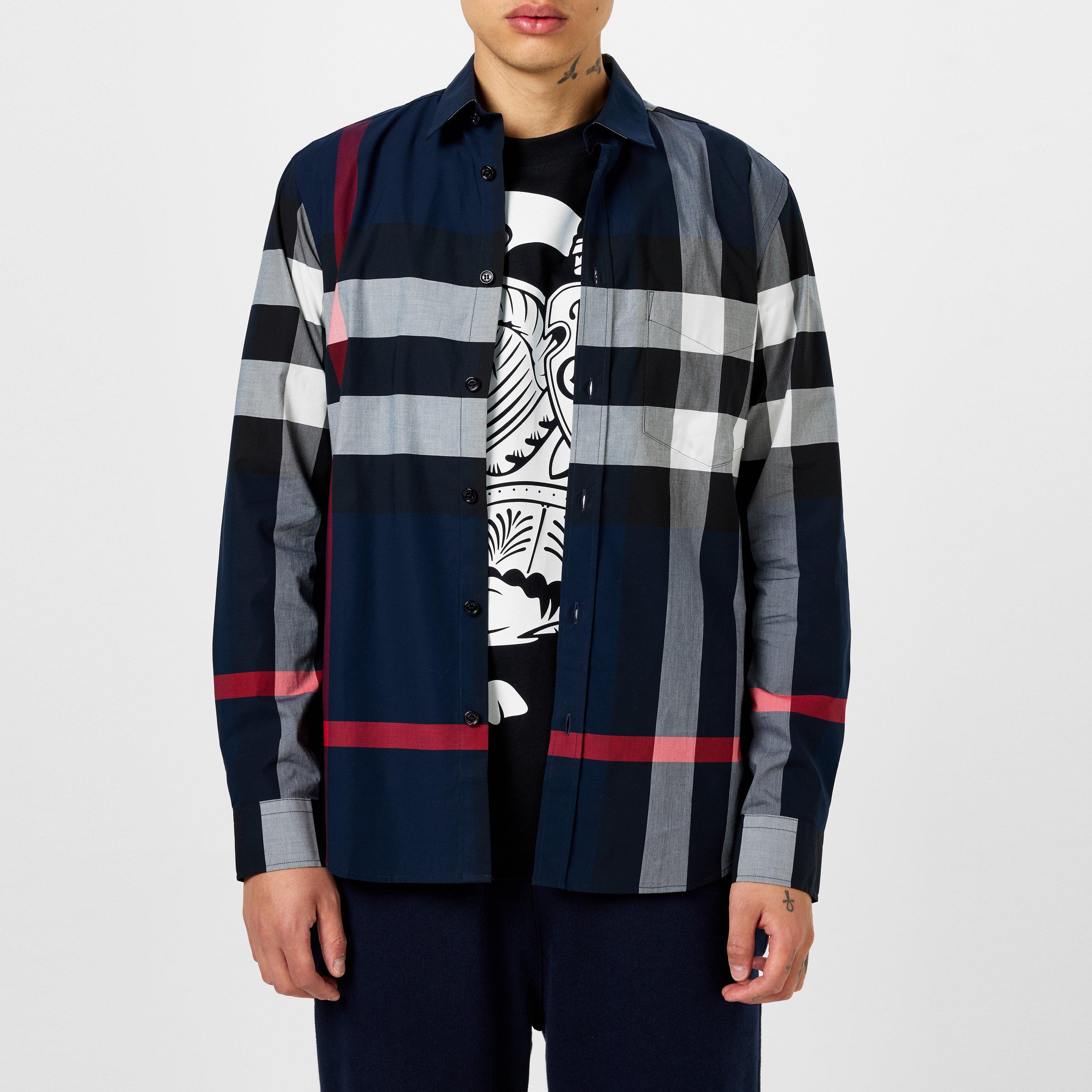 Navy Chck A1960 - Burberry - Somerton Long Sleeved Shirt - 3