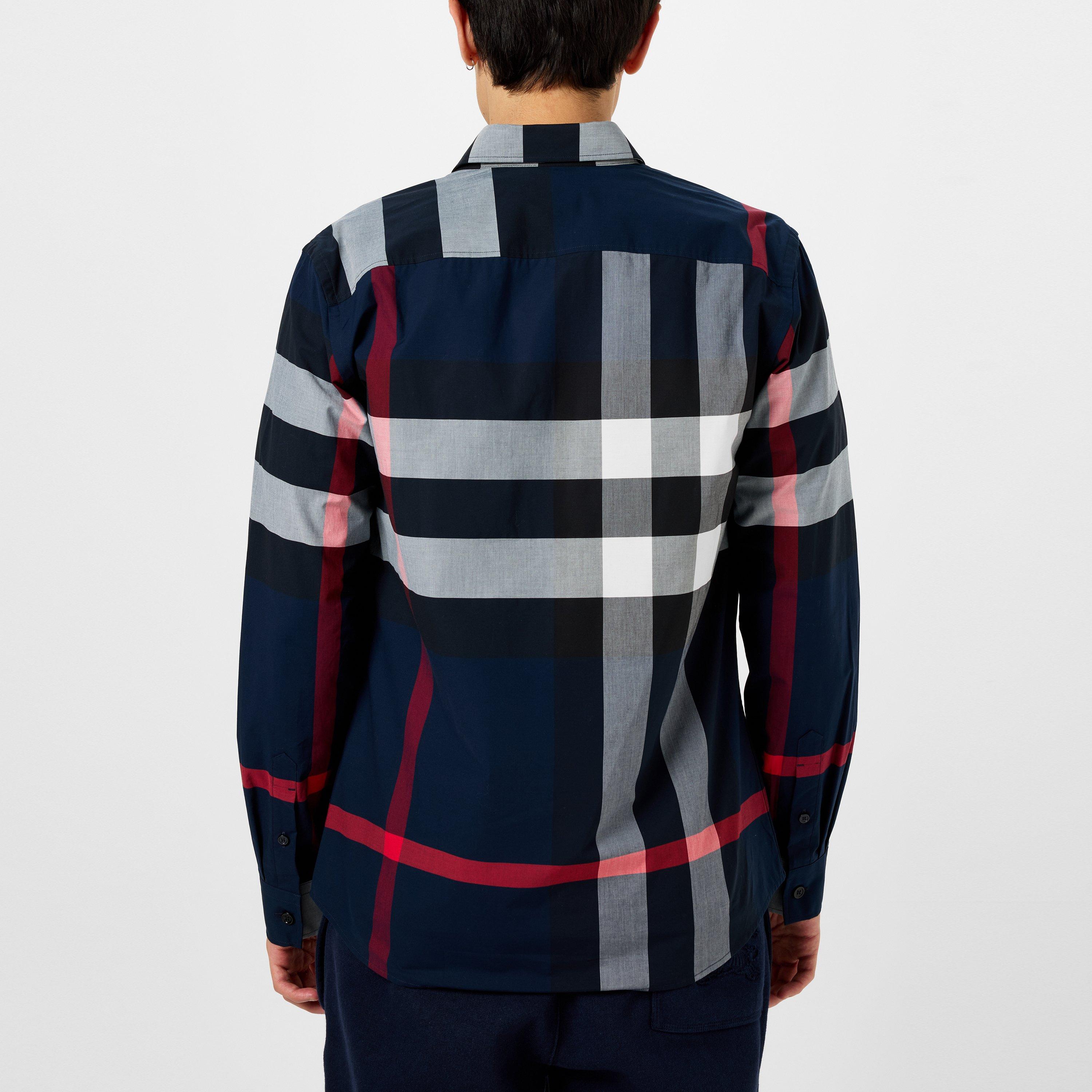 Navy Chck A1960 - Burberry - Somerton Long Sleeved Shirt - 4