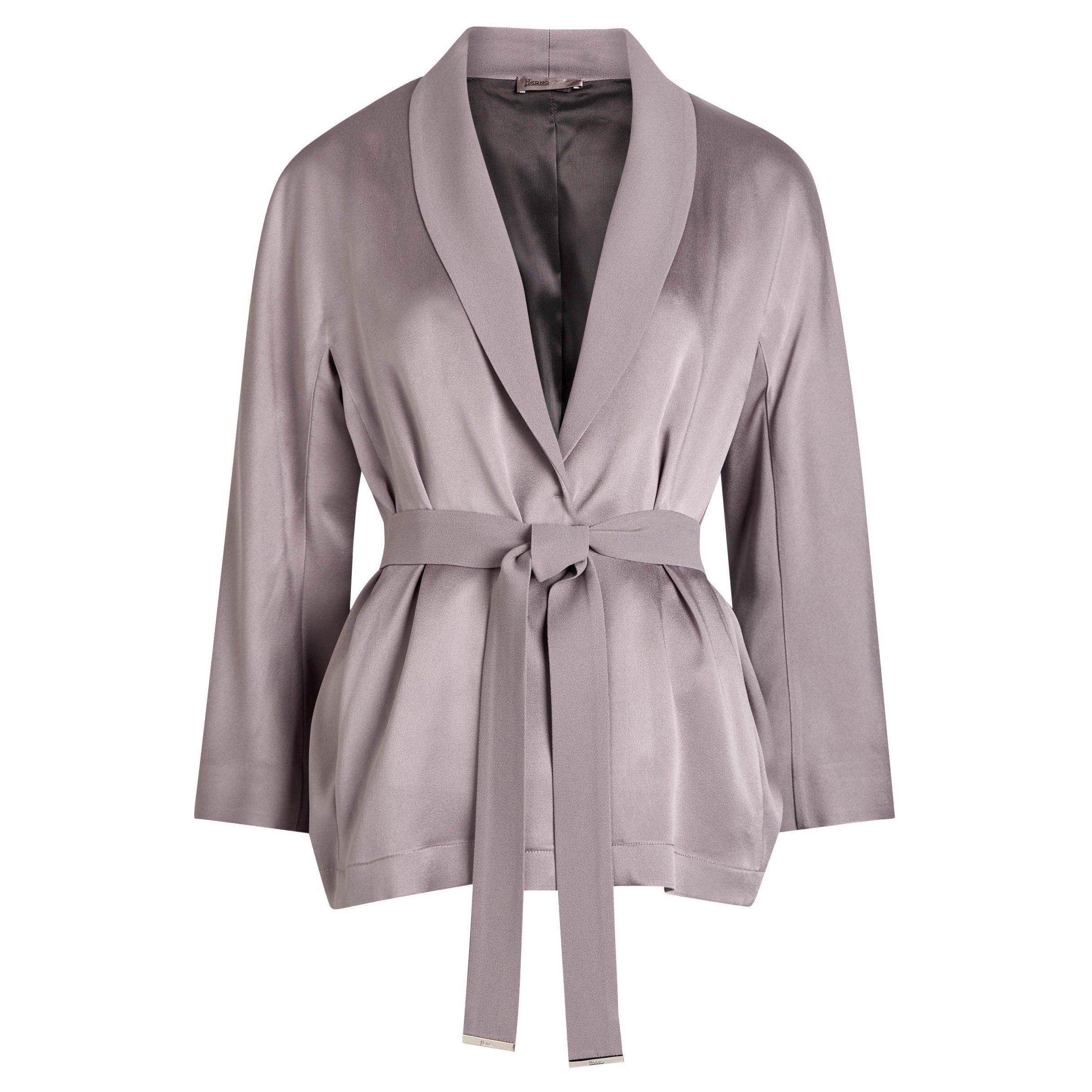 Herno J LS BELT KIMONO SATIN BL