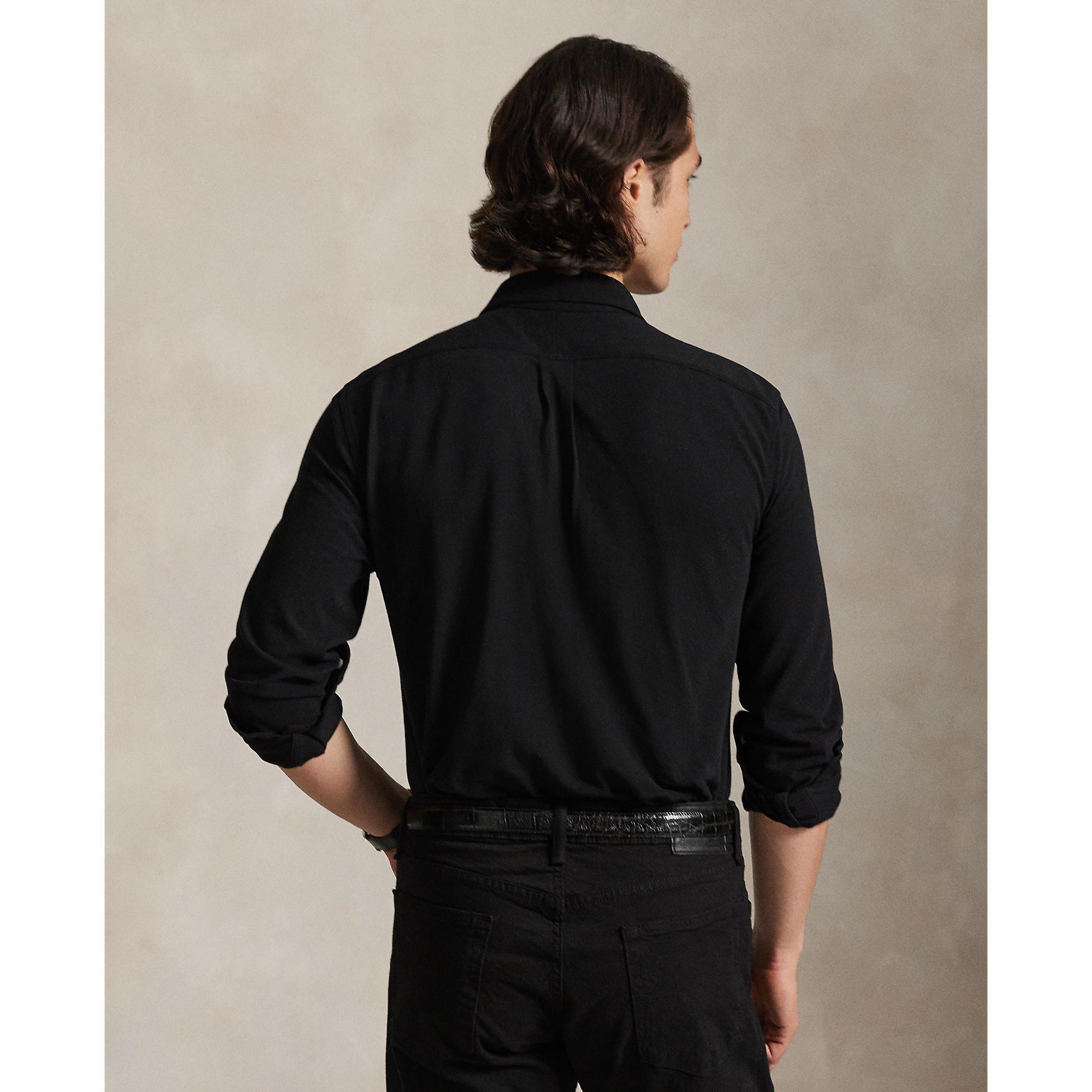Polo Black - Polo Ralph Lauren - Men's Slim Fit Button-Down Plain Shirt - 4