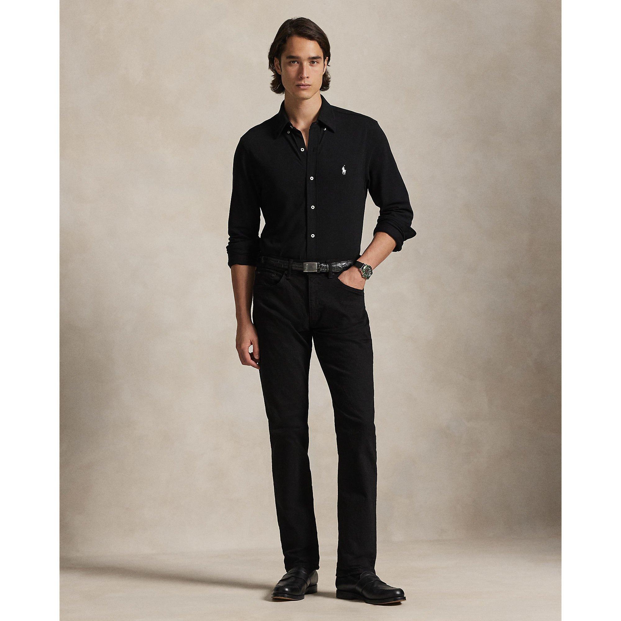 Polo Black - Polo Ralph Lauren - Men's Slim Fit Button-Down Plain Shirt - 6