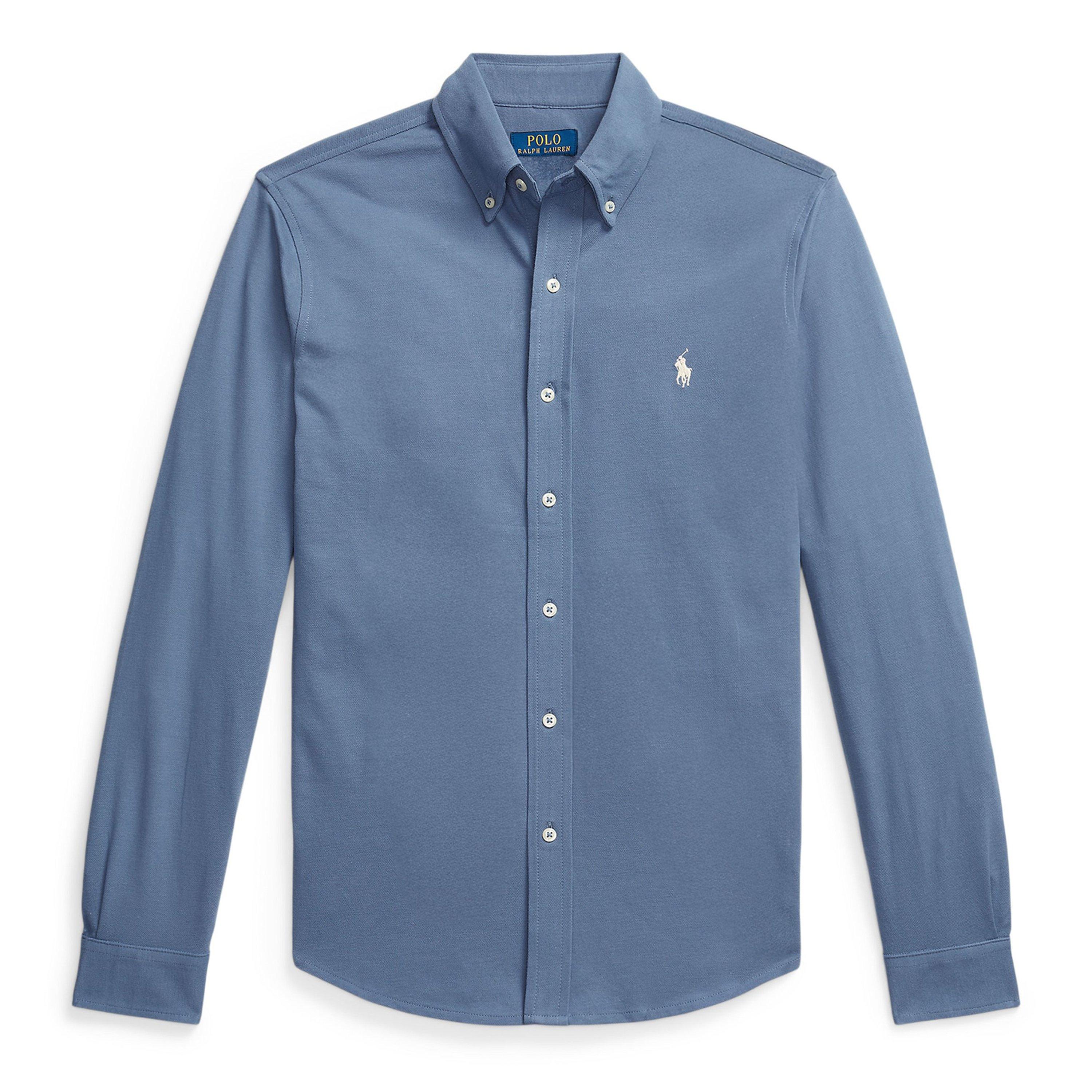 Polo Ralph Lauren Men's Slim Fit Button-Down Plain Shirt - Capri Blue - 2XL