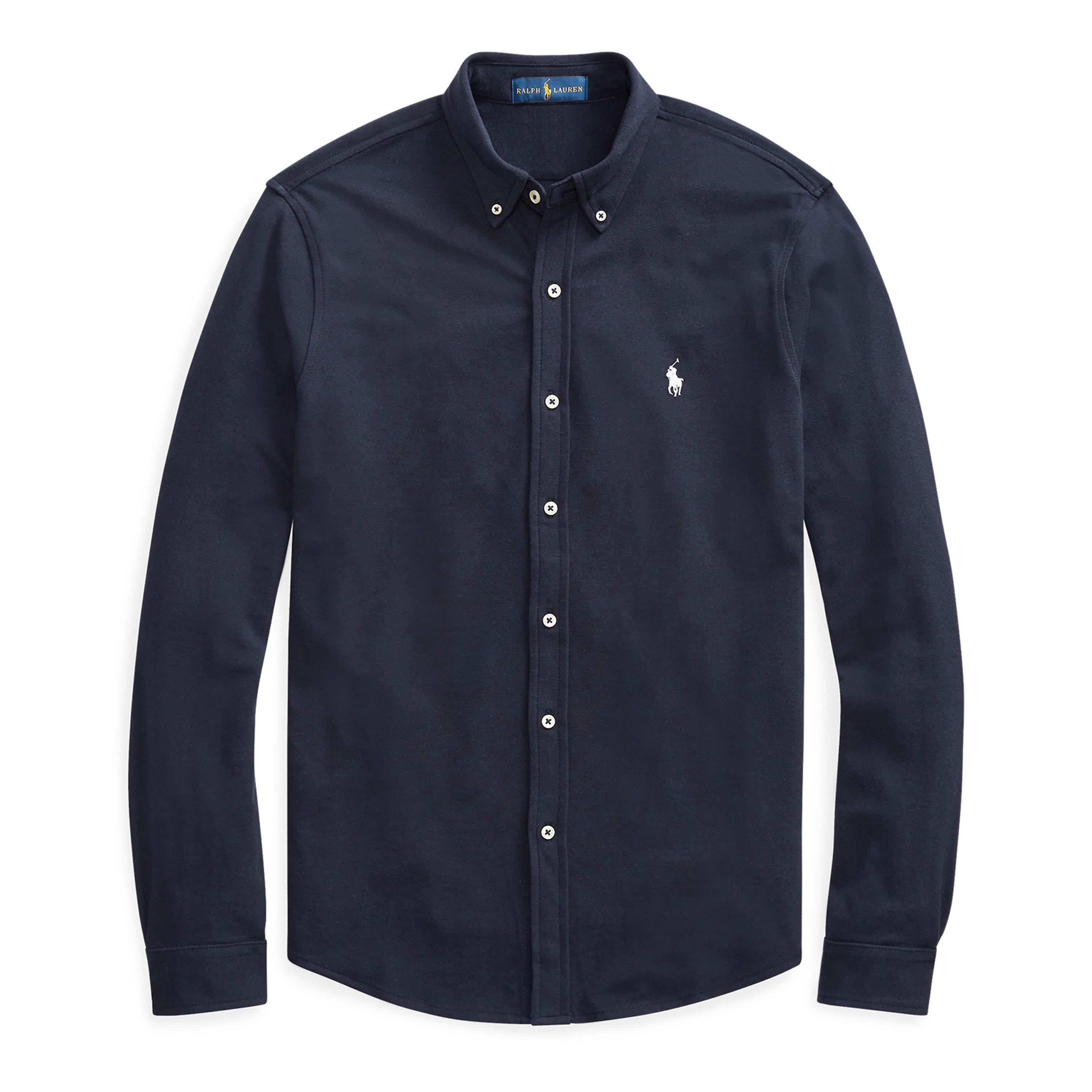 Aviator Navy - Polo Ralph Lauren - Men's Slim Fit Button-Down Plain Shirt - 1