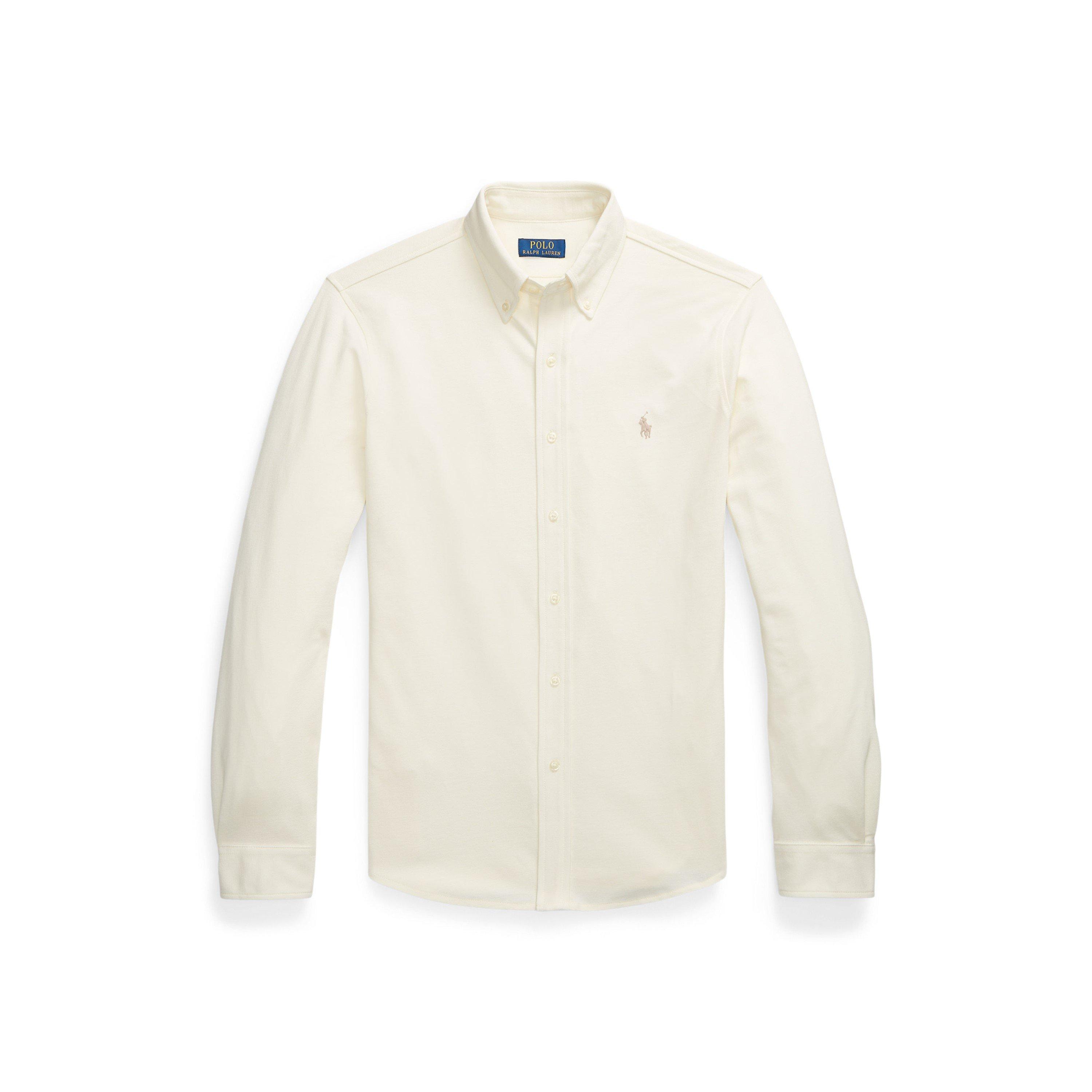 Polo Ralph Lauren Men's Parcht Cream Slim Fit Button-Down Plain Shirt - 2XL