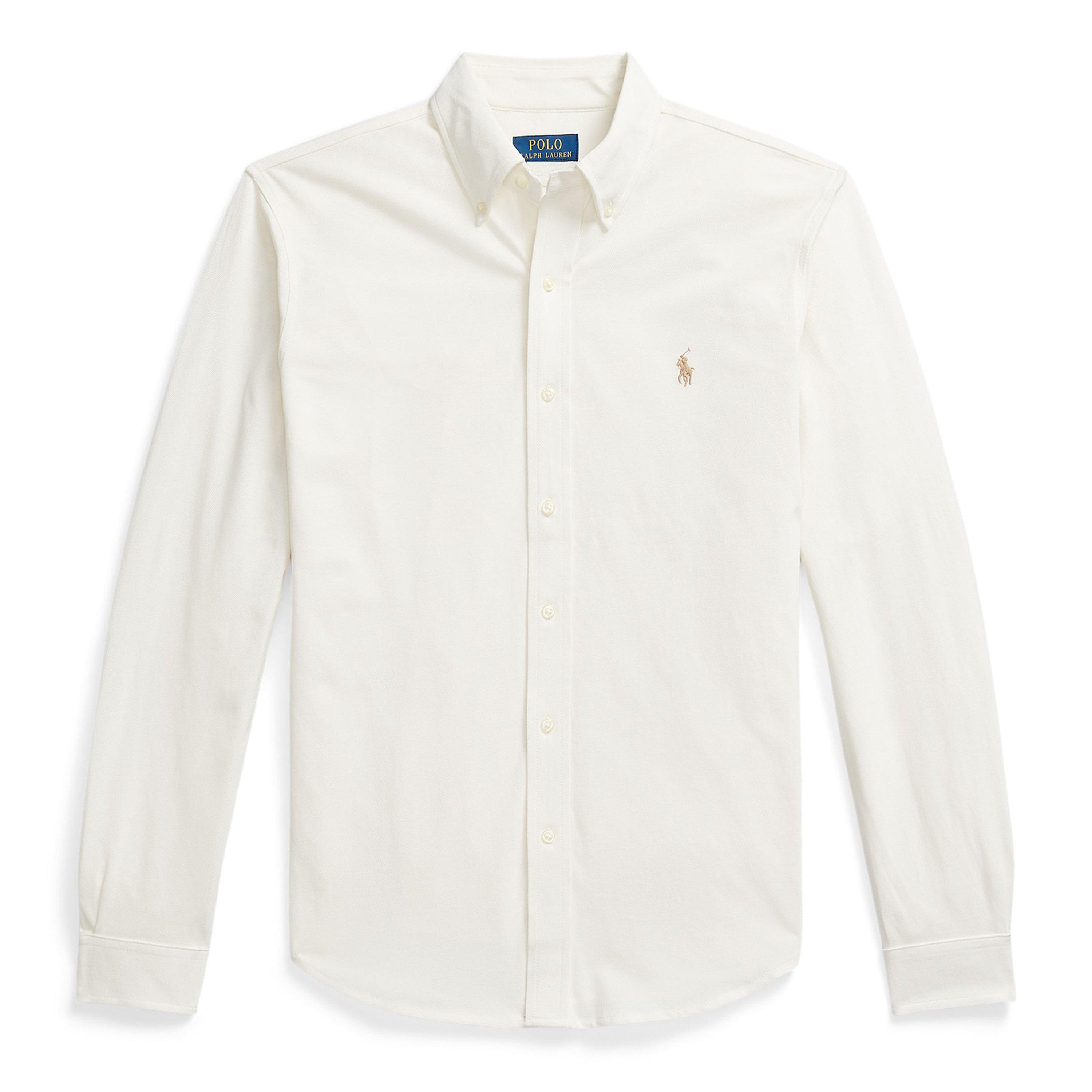 Polo Ralph Lauren Men's Slim Fit Button-Down Plain Shirt - Pale Cream - 2XL