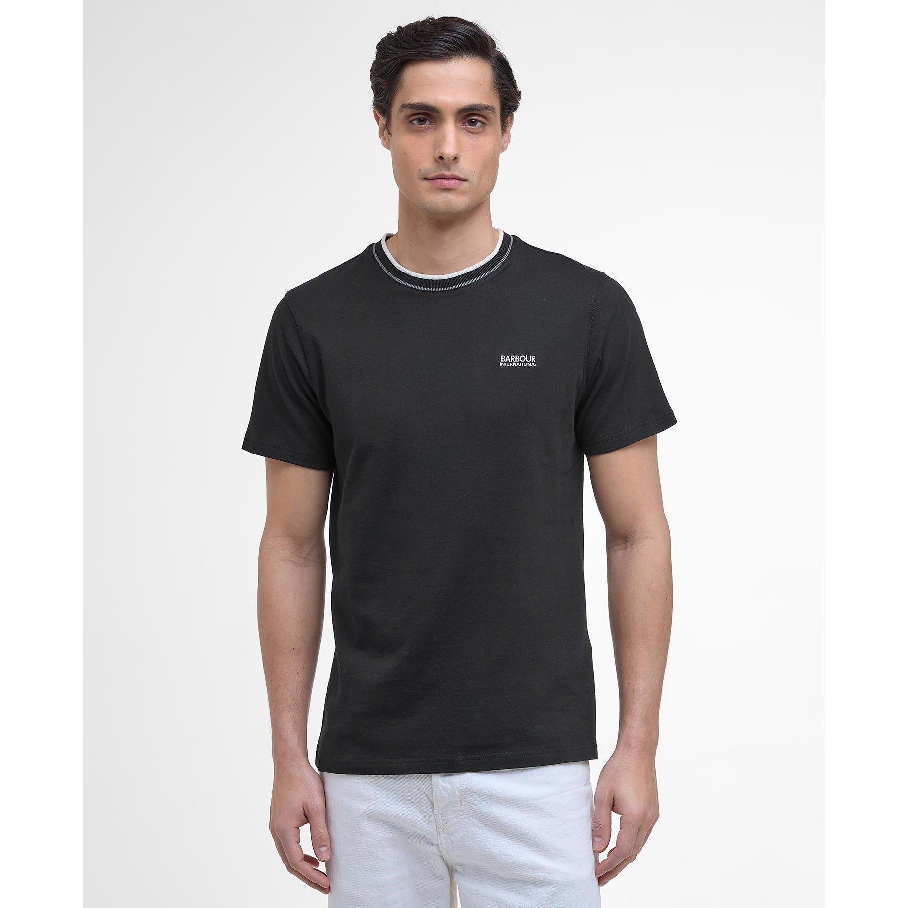 Black BK32 - Barbour International - Buxton Tipped T-Shirt - 2