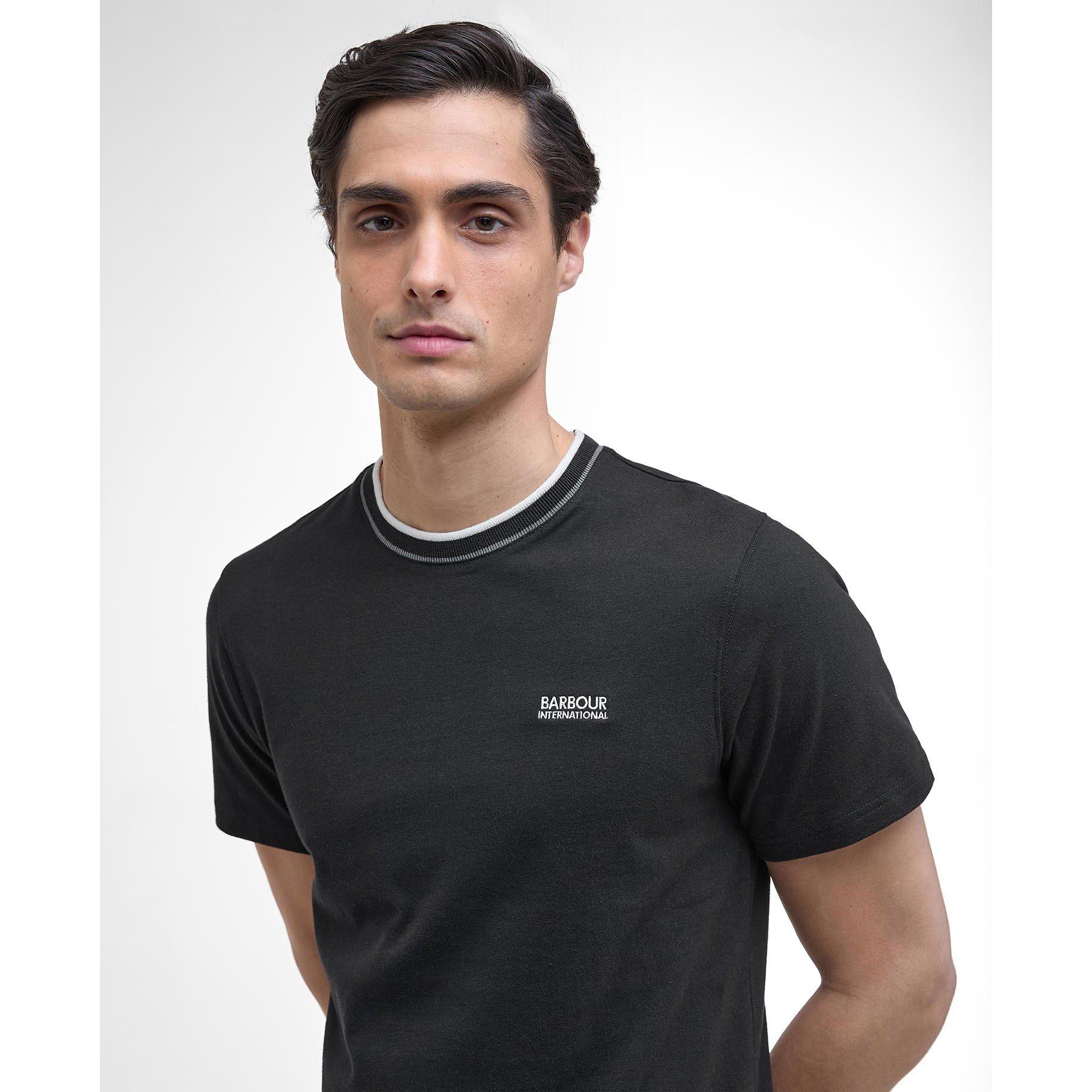 Black BK32 - Barbour International - Buxton Tipped T-Shirt - 4