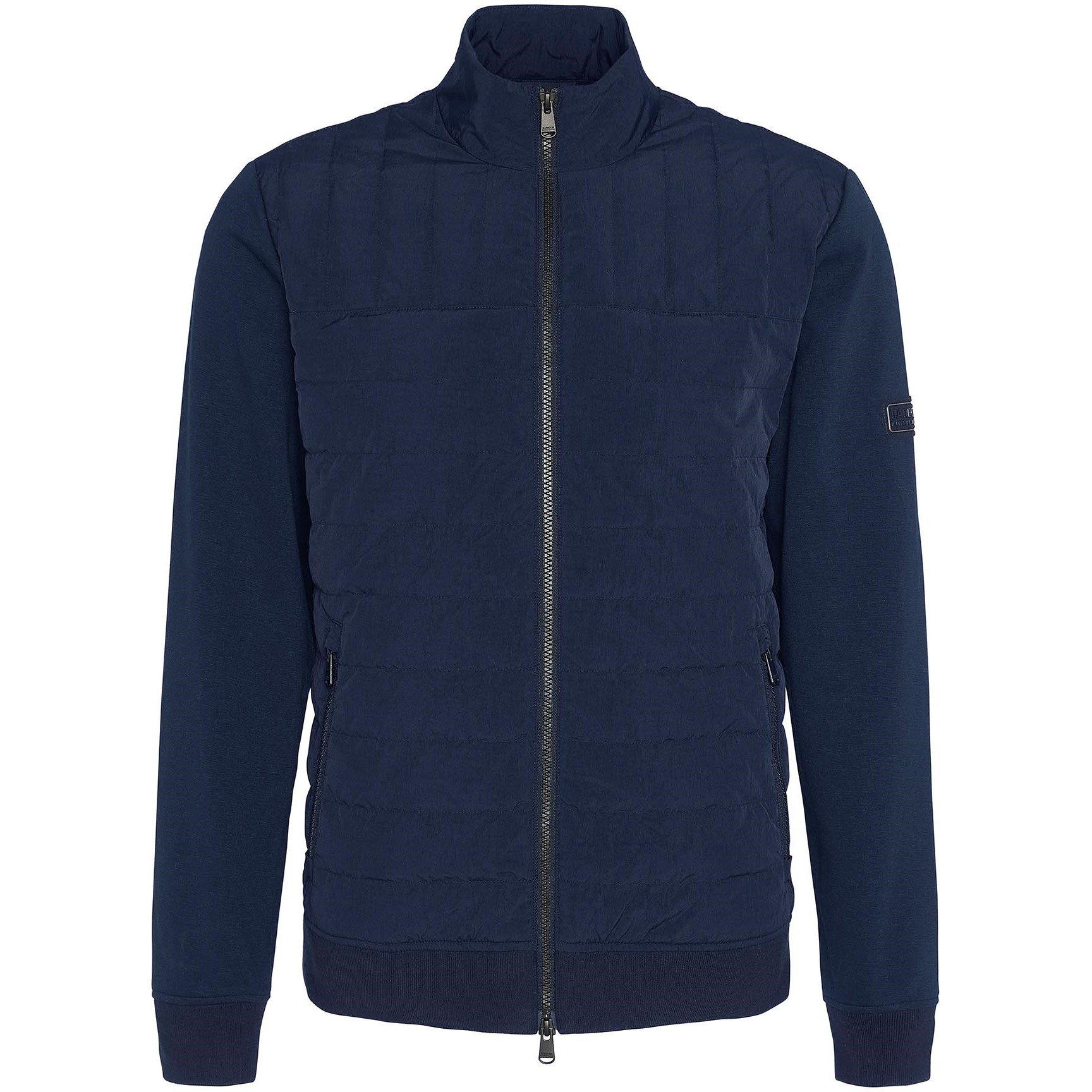Navy NY91 - Barbour International - Men's Counter Quilted Long Sleeve Zip Front Hybrid Jacket - 1