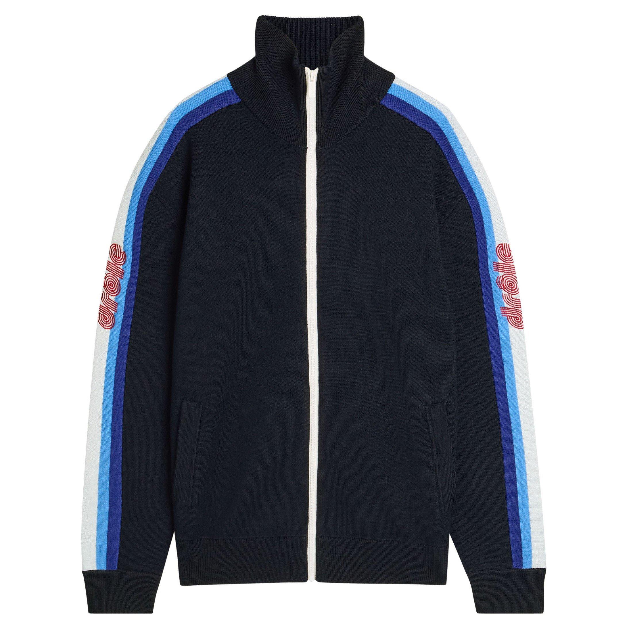 NAVY - Drole De Monsieur - Men's DDM Knit Merino Wool Relaxed-Fit Tracksuit Top