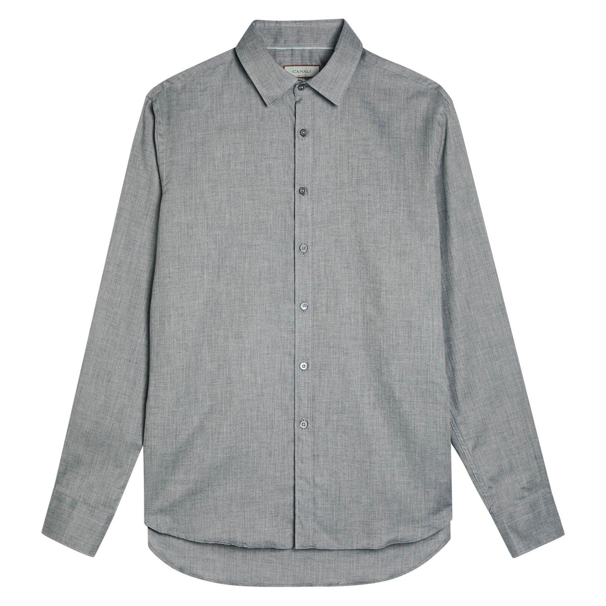 GREY - Canali - CAN 100% COTT LS SHIRT
