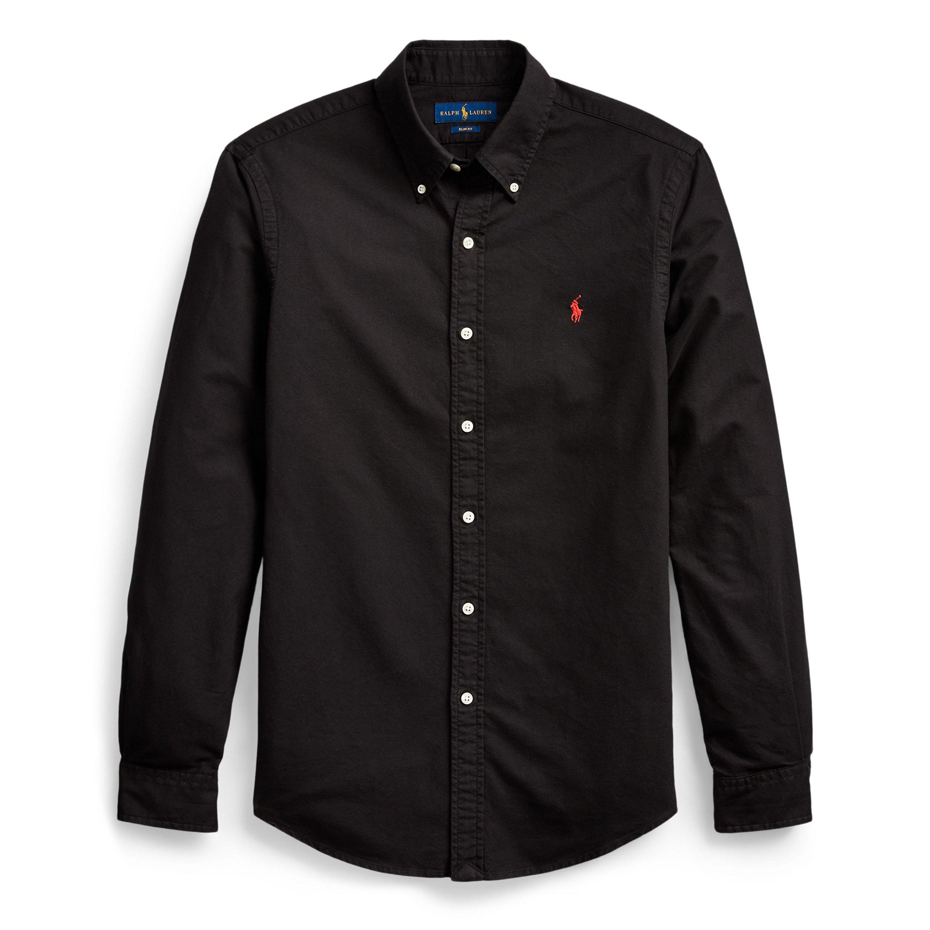 Black/Red PP - Polo Ralph Lauren - Mens Slim Fit Oxford Long Sleeve Shirt - 1