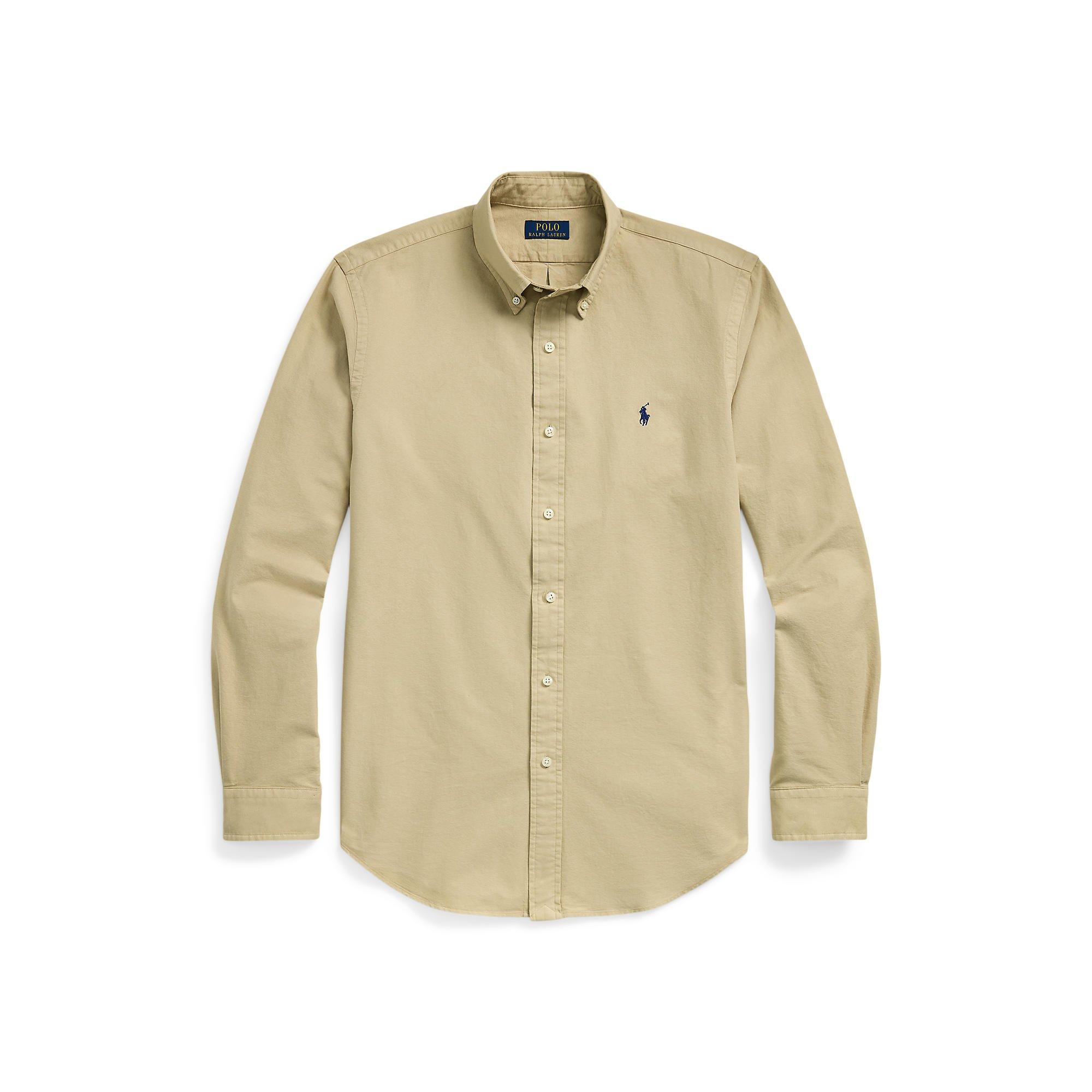 Polo Ralph Lauren Men's Coastal Beige Slim Fit Oxford Long Sleeve Shirt - XL