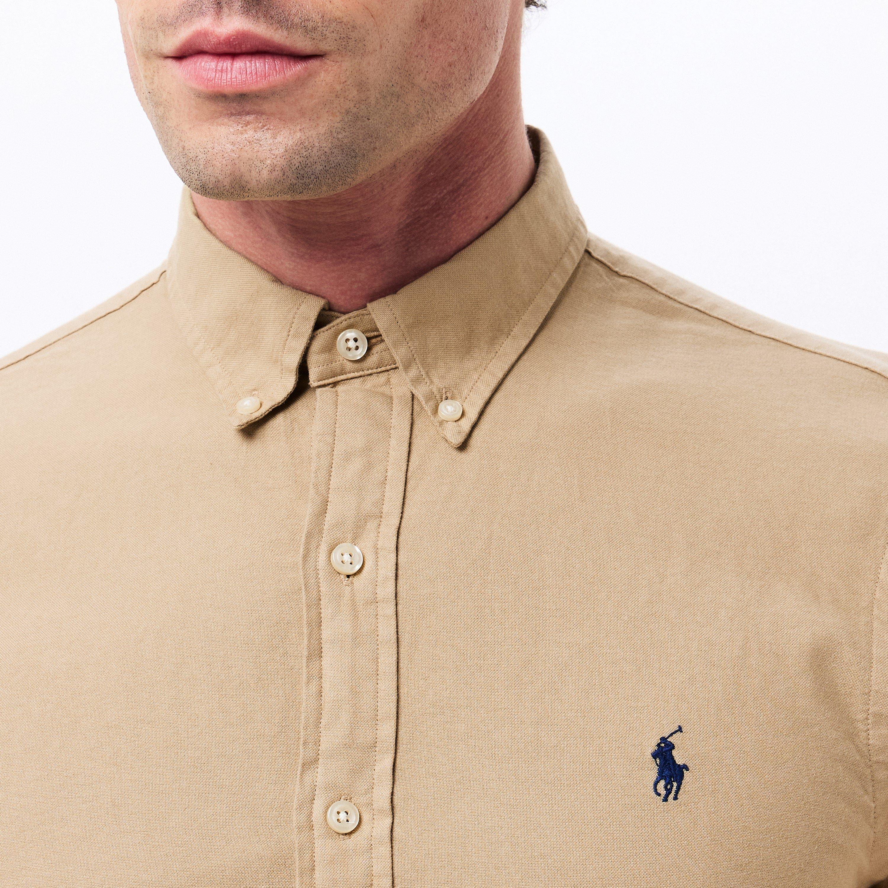 Tan Surrey - Polo Ralph Lauren - Men's Slim Fit Oxford Long Sleeve Shirt - 5