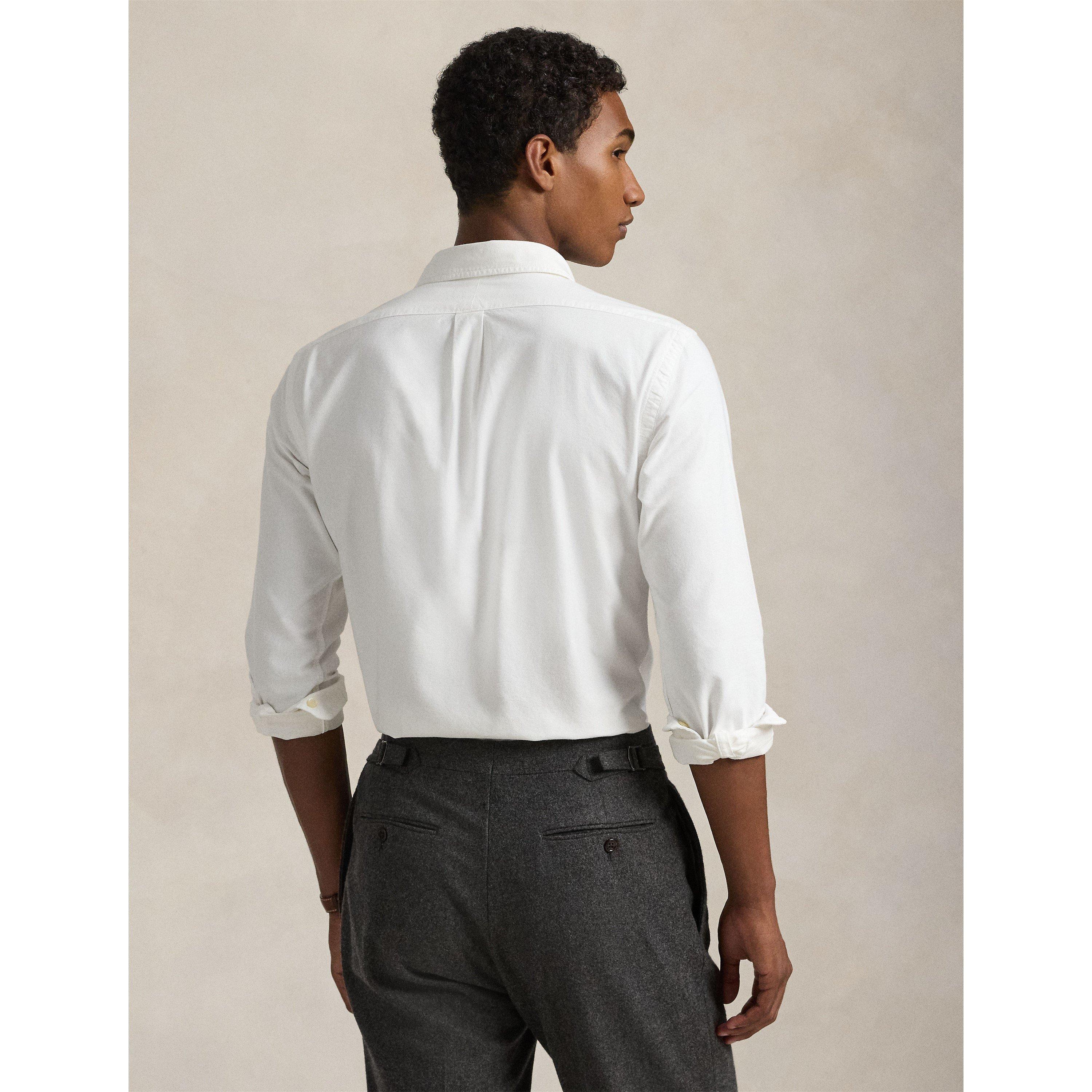 White - Polo Ralph Lauren - Mens Slim Fit Oxford Long Sleeve Shirt - 4