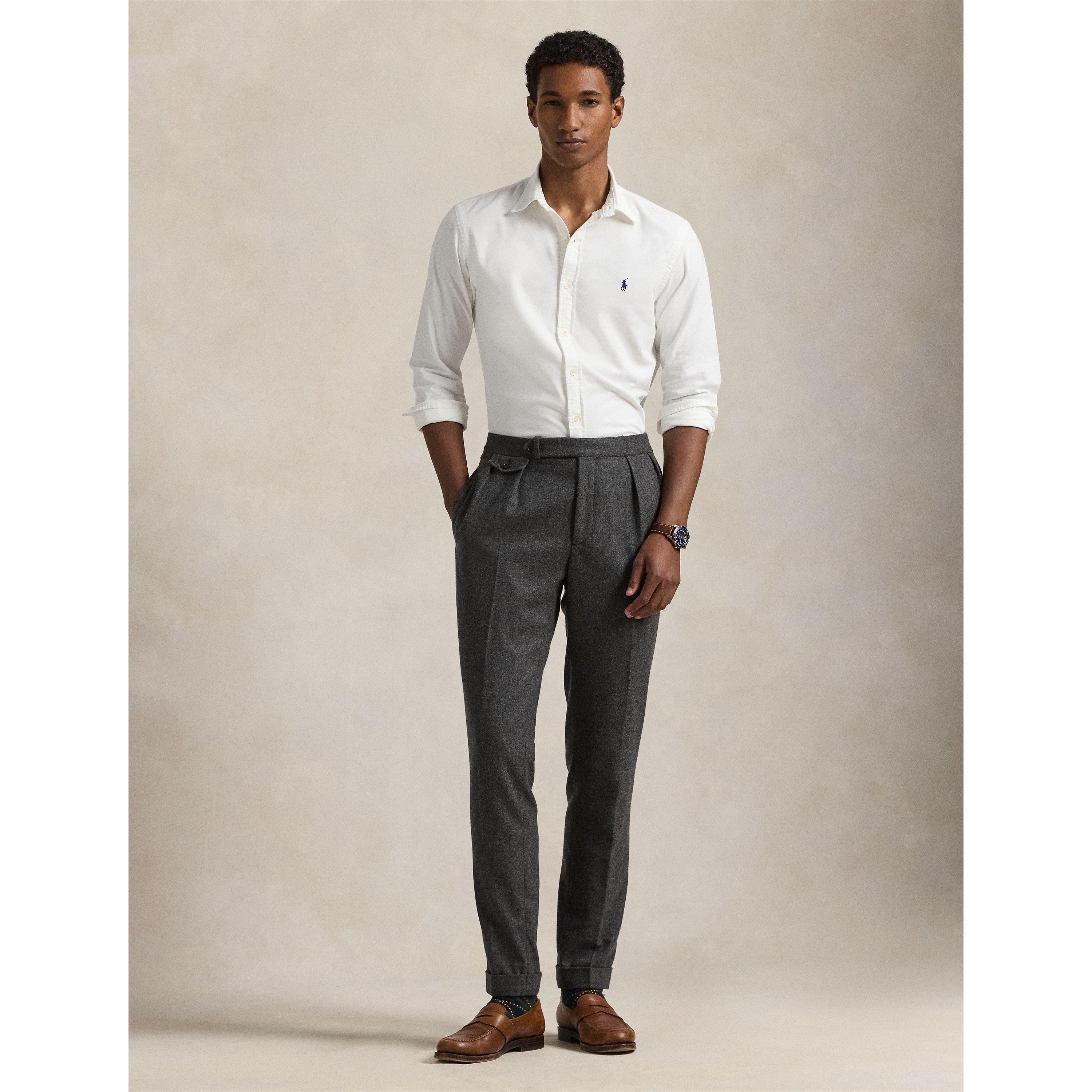 White - Polo Ralph Lauren - Mens Slim Fit Oxford Long Sleeve Shirt - 6
