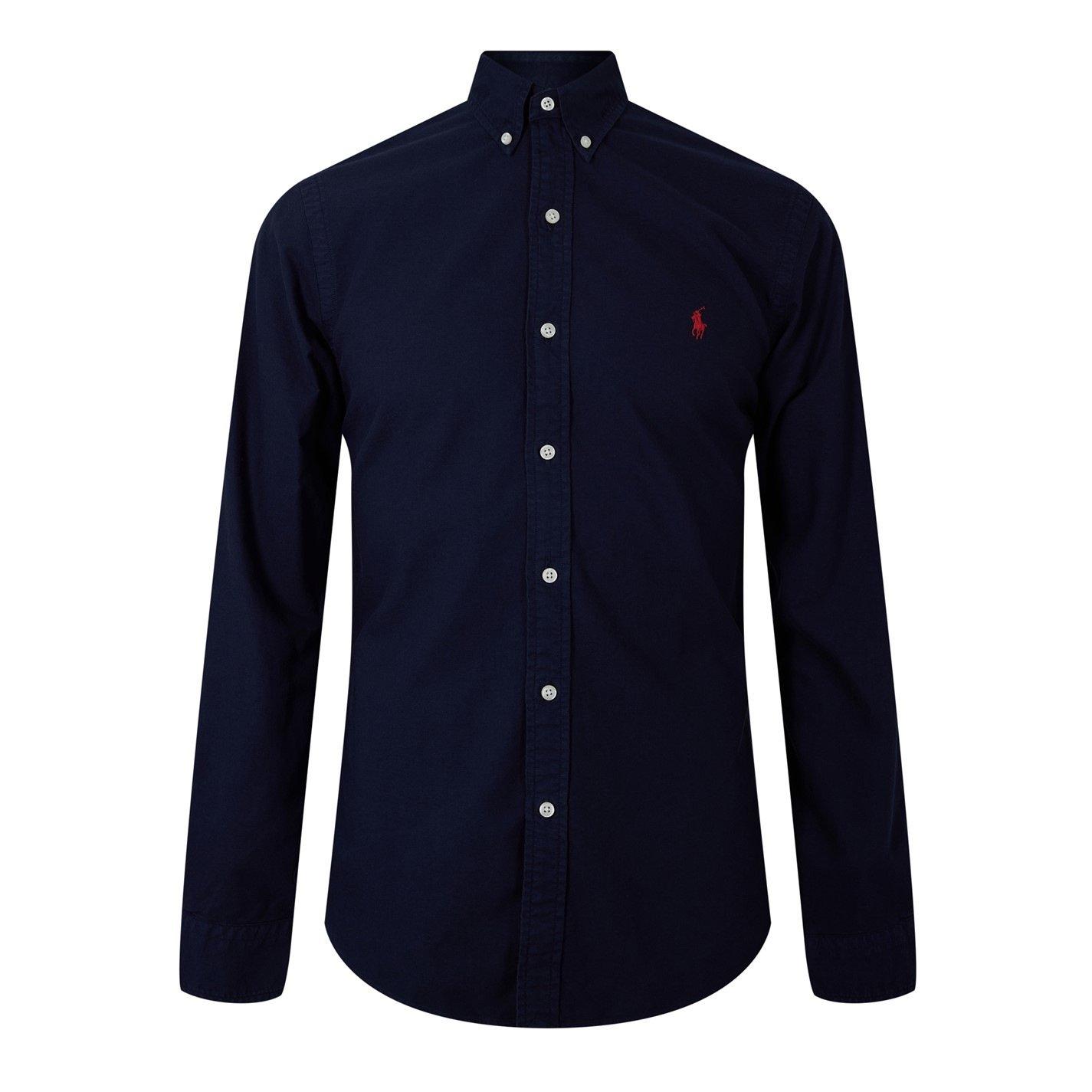 Polo Ralph Lauren Mens Slim Fit Oxford Long Sleeve Shirt - RL Navy - M