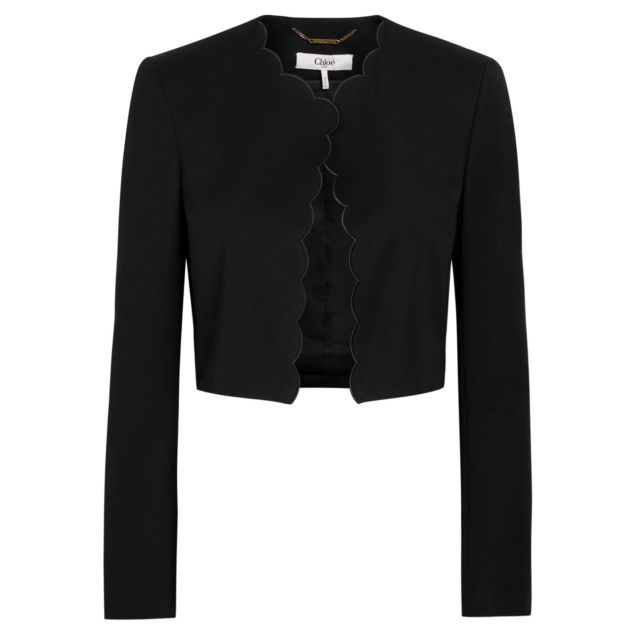 BLACK - Chloe - Women's Cropped Cotton Blazer - 1