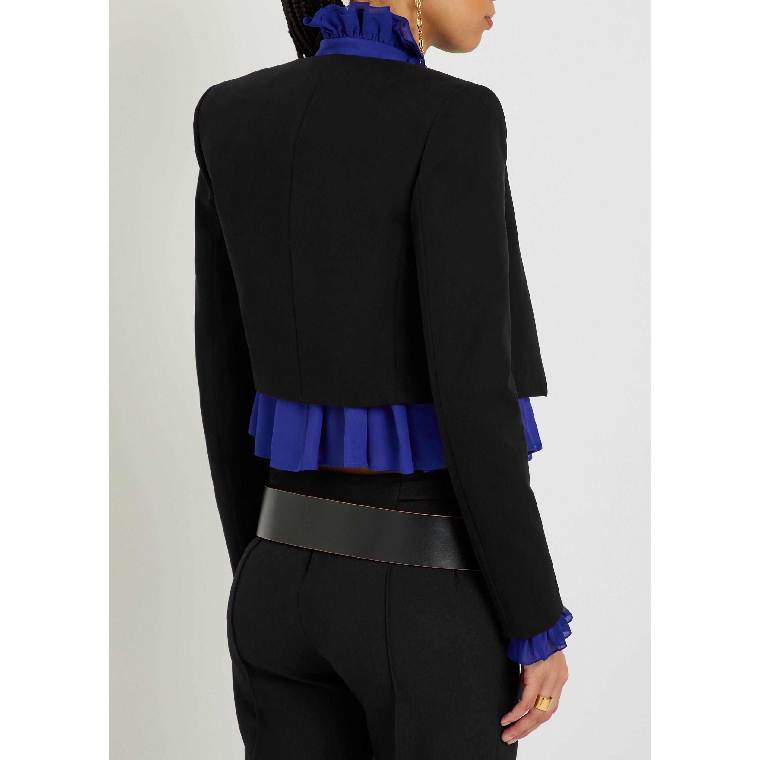 BLACK - Chloe - Women's Cropped Cotton Blazer - 3