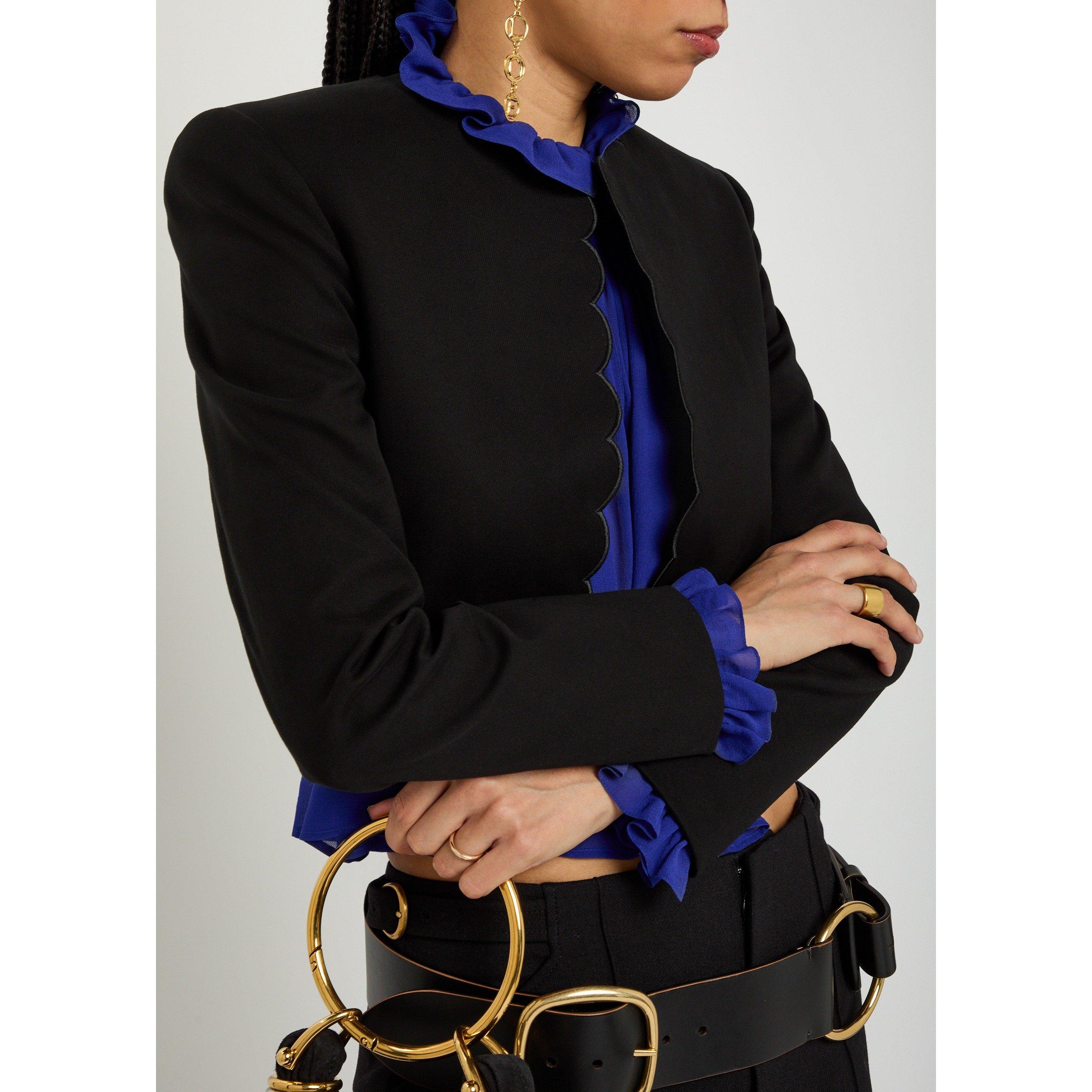 BLACK - Chloe - Women's Cropped Cotton Blazer - 4