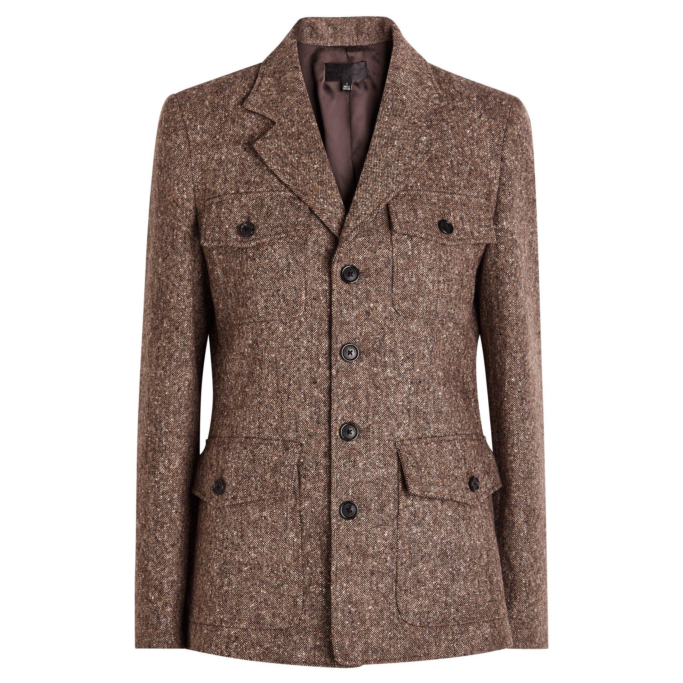 BROWN - Nili Lotan - FLEUR JACKET WITH COMBO