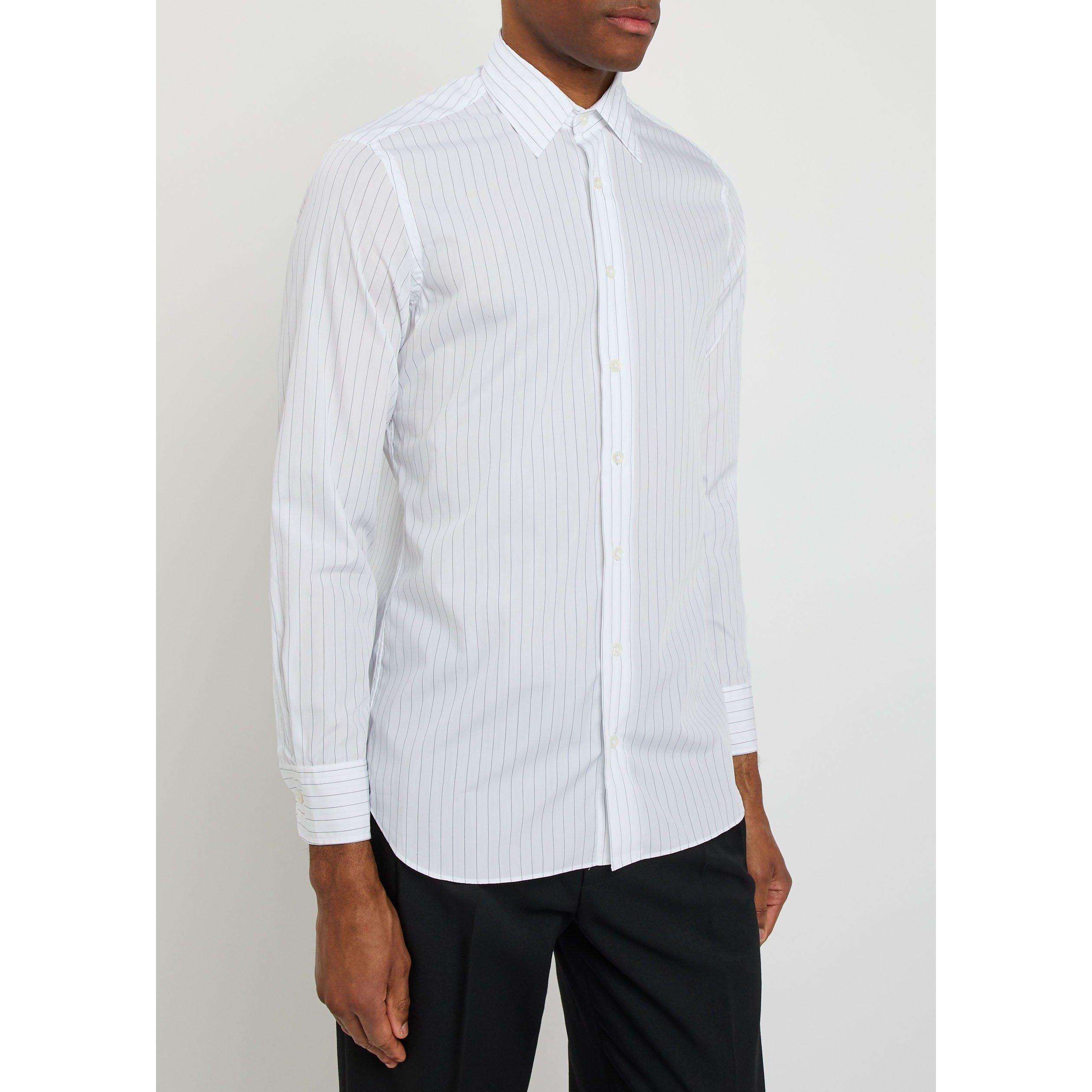WHITE AND OTHER - Lardini - Men's Striped Long-Sleeve Cotton Slim-Fit Shirt - 2