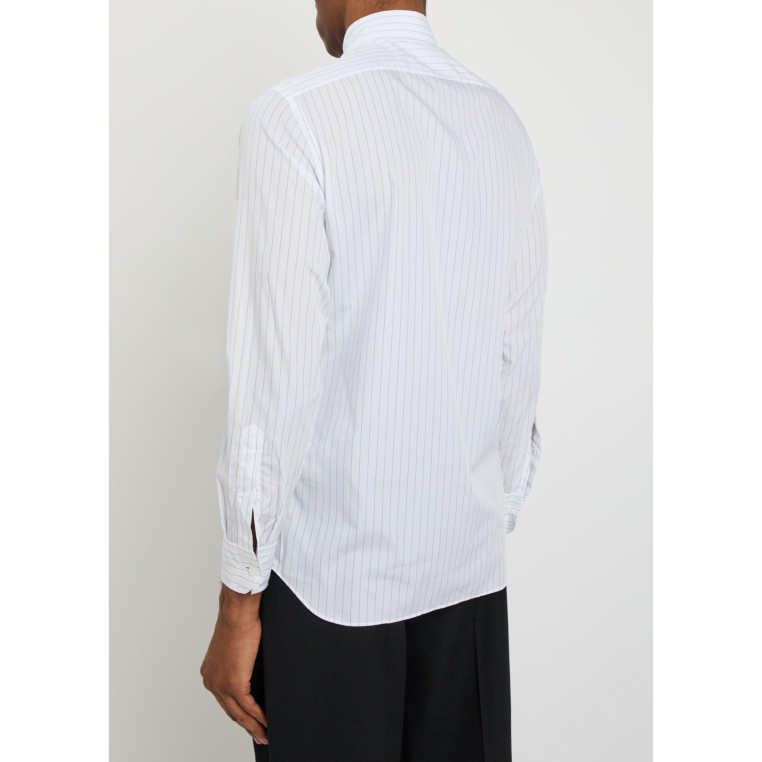 WHITE AND OTHER - Lardini - Men's Striped Long-Sleeve Cotton Slim-Fit Shirt - 3
