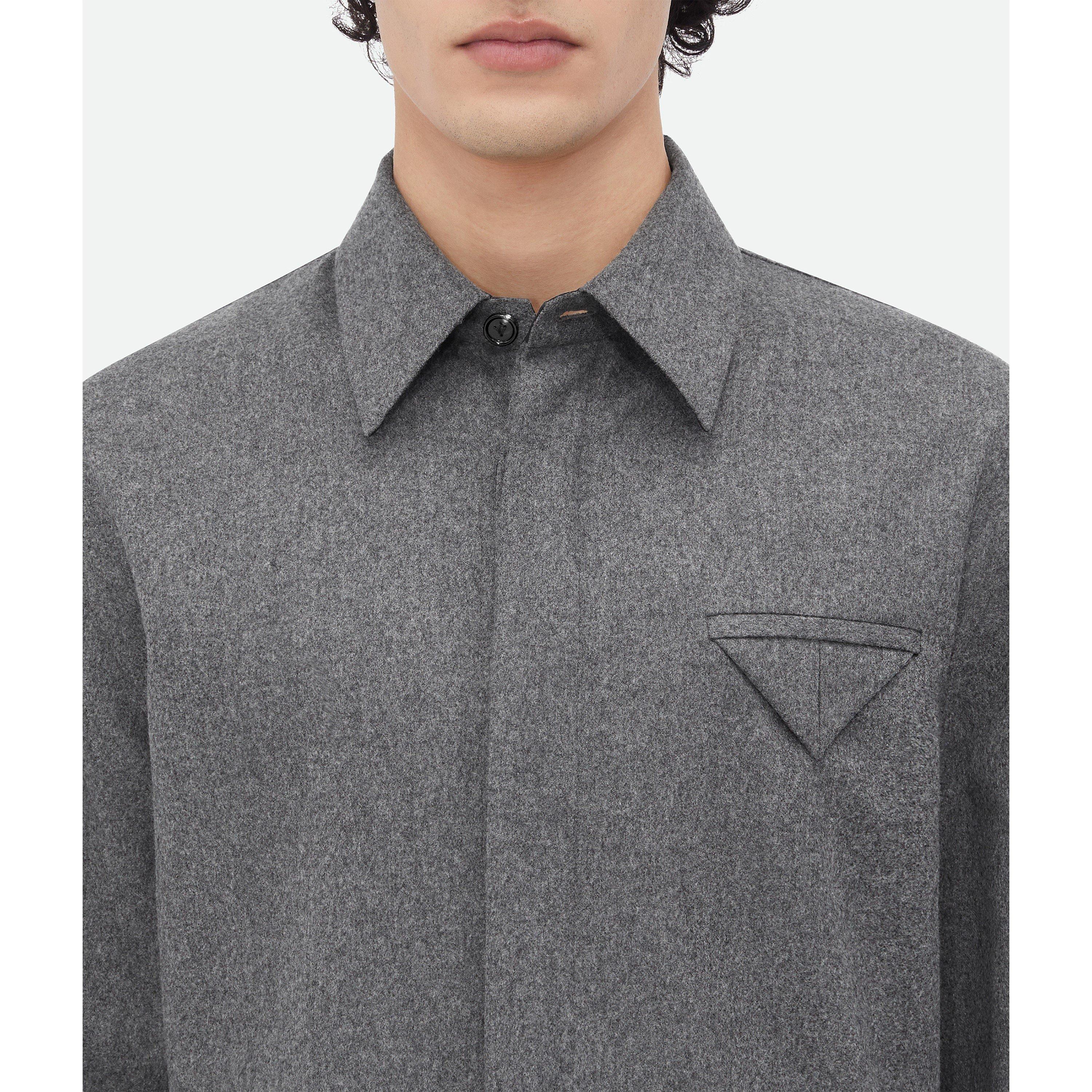 Bottega Veneta | Light Wool Flannel Shirt | Plain Shirt