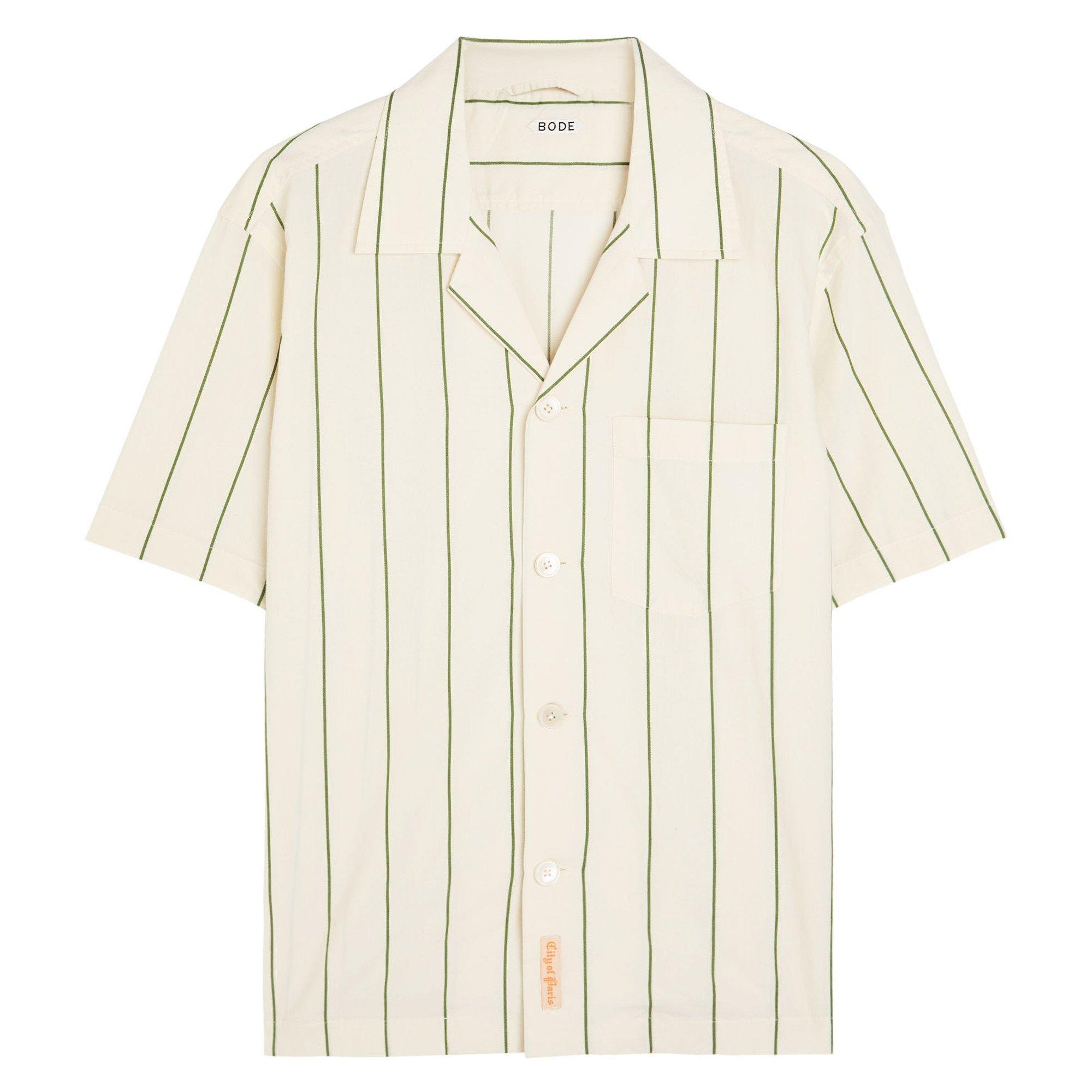 WHITE - Bode - BODE CELERY STRIPE SS SHIRT