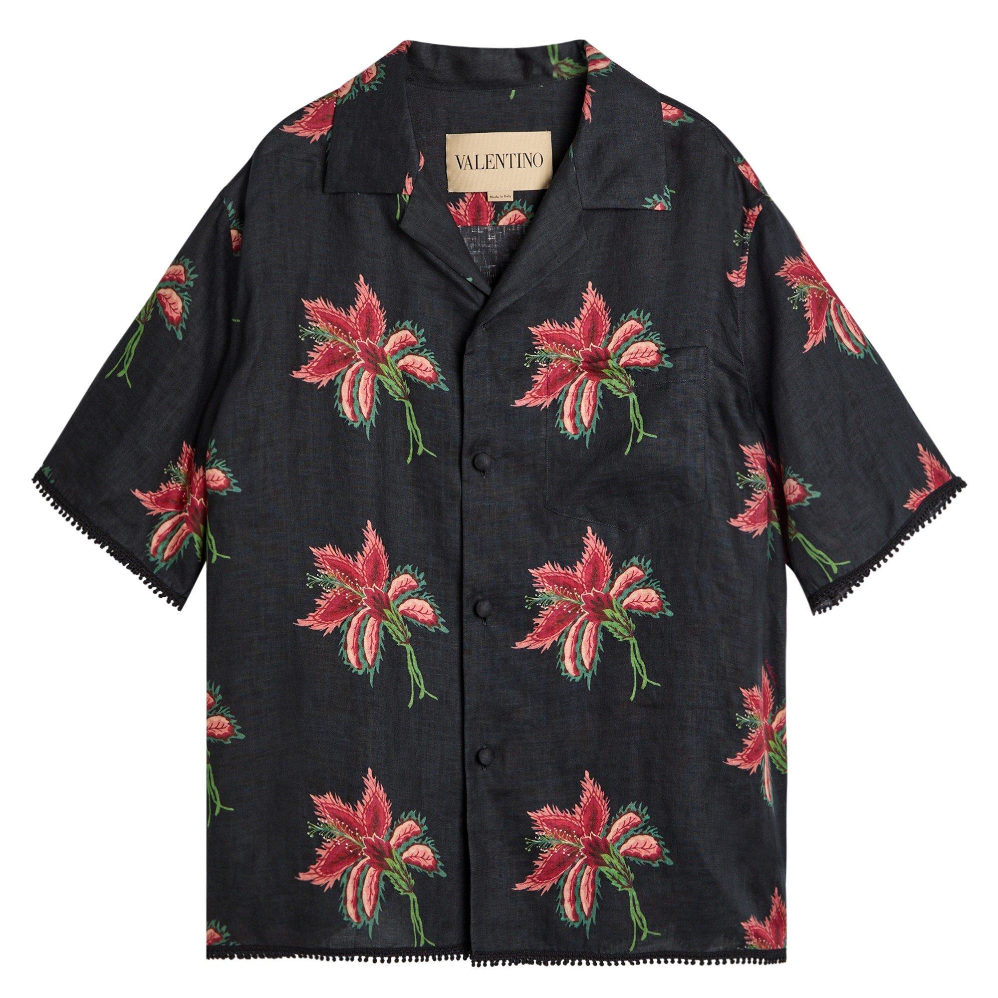 MULTICOLOURED 1 - Valentino - VAL LINEN PAPIER FLORAL SHIRT - 1