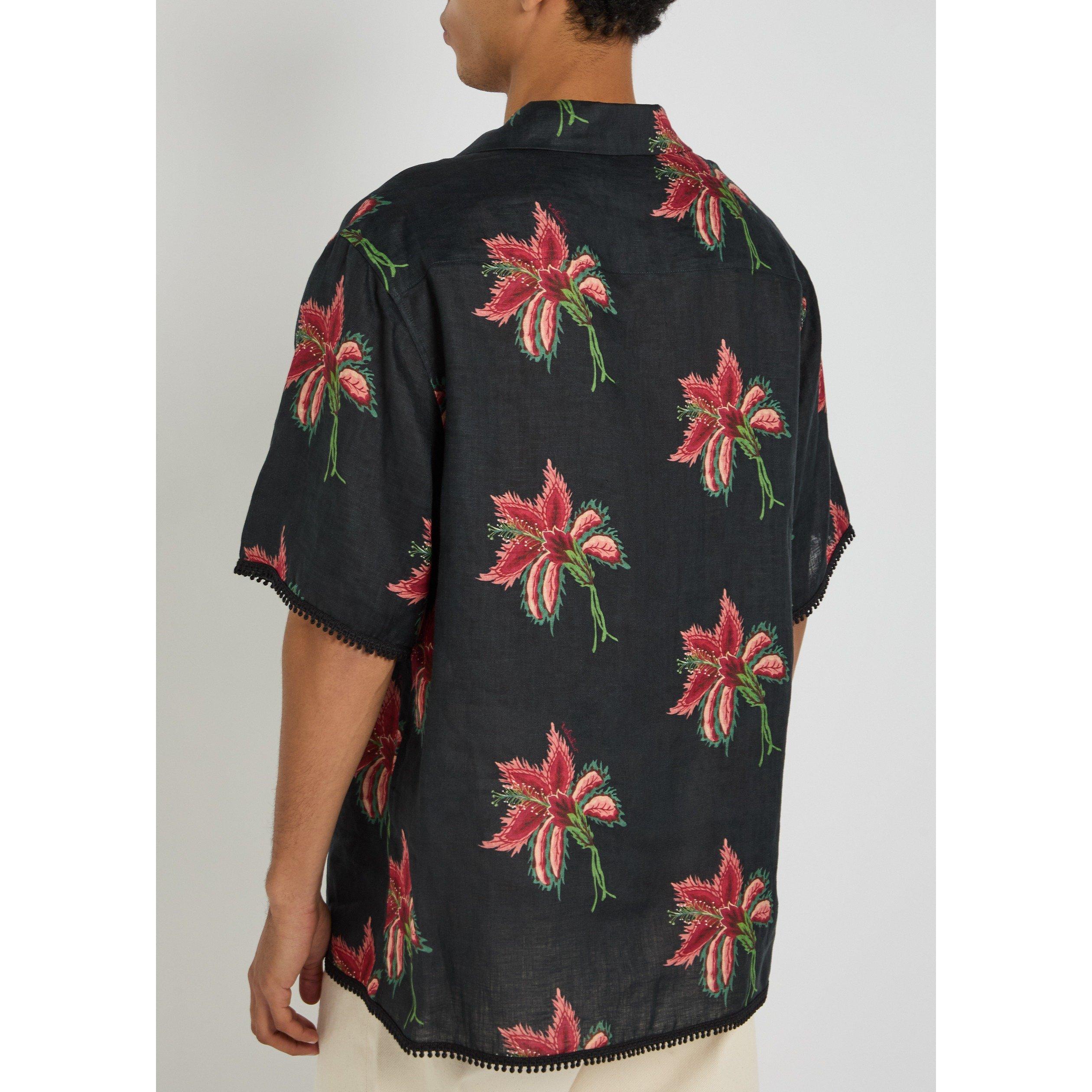 MULTICOLOURED 1 - Valentino - VAL LINEN PAPIER FLORAL SHIRT - 3