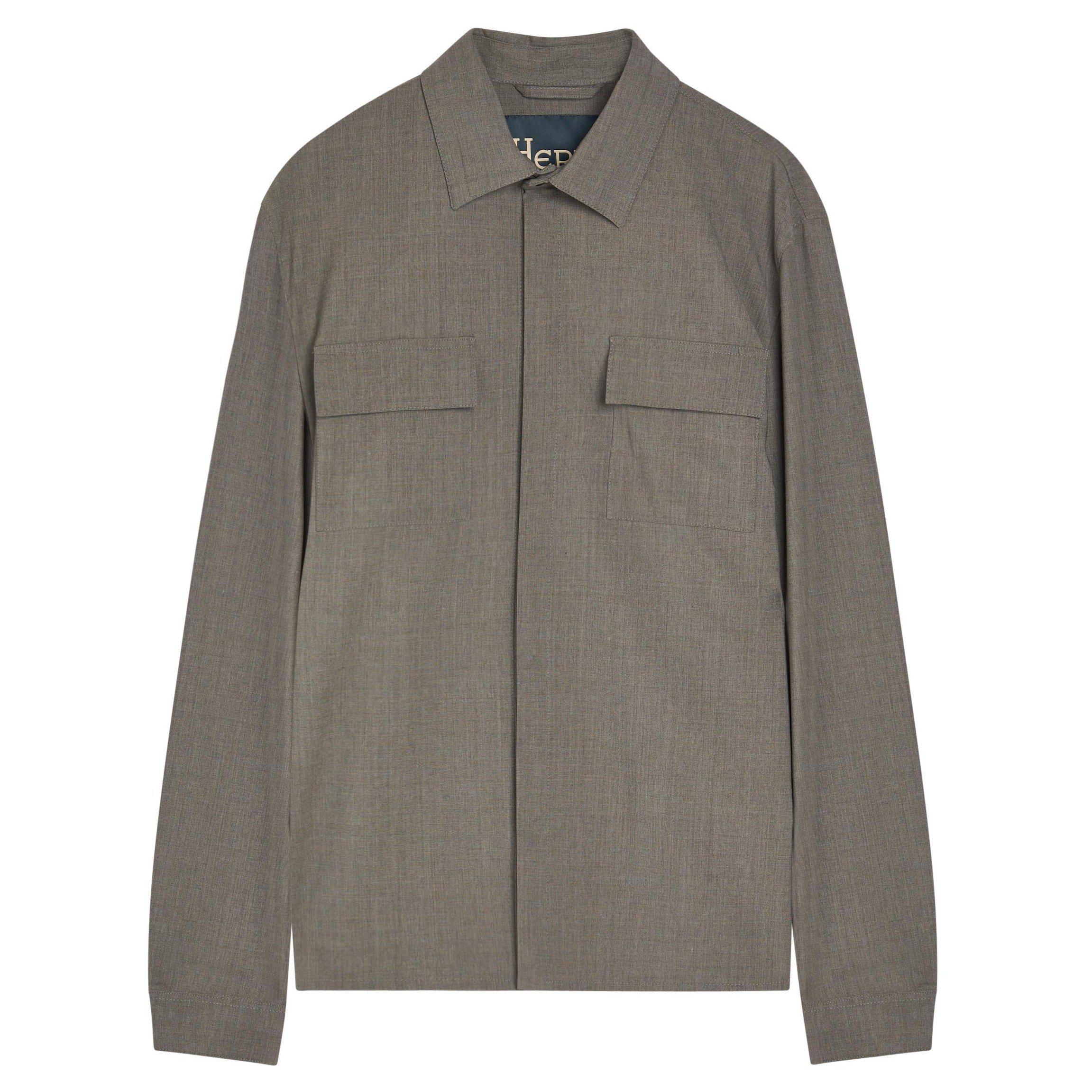 LIGHT GREY - Herno - HER SHRT LS 2PKT TASCE - 1