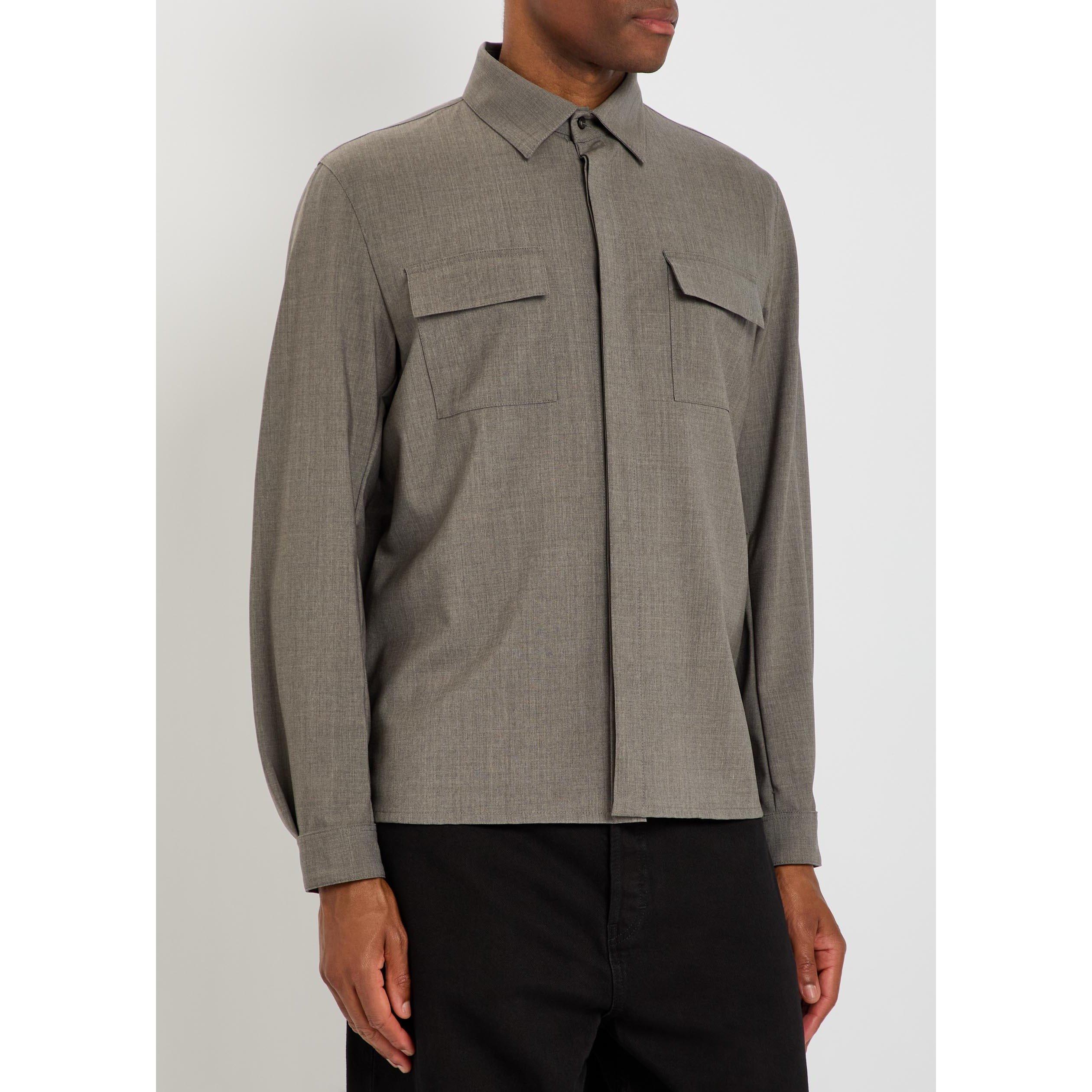 LIGHT GREY - Herno - HER SHRT LS 2PKT TASCE - 2