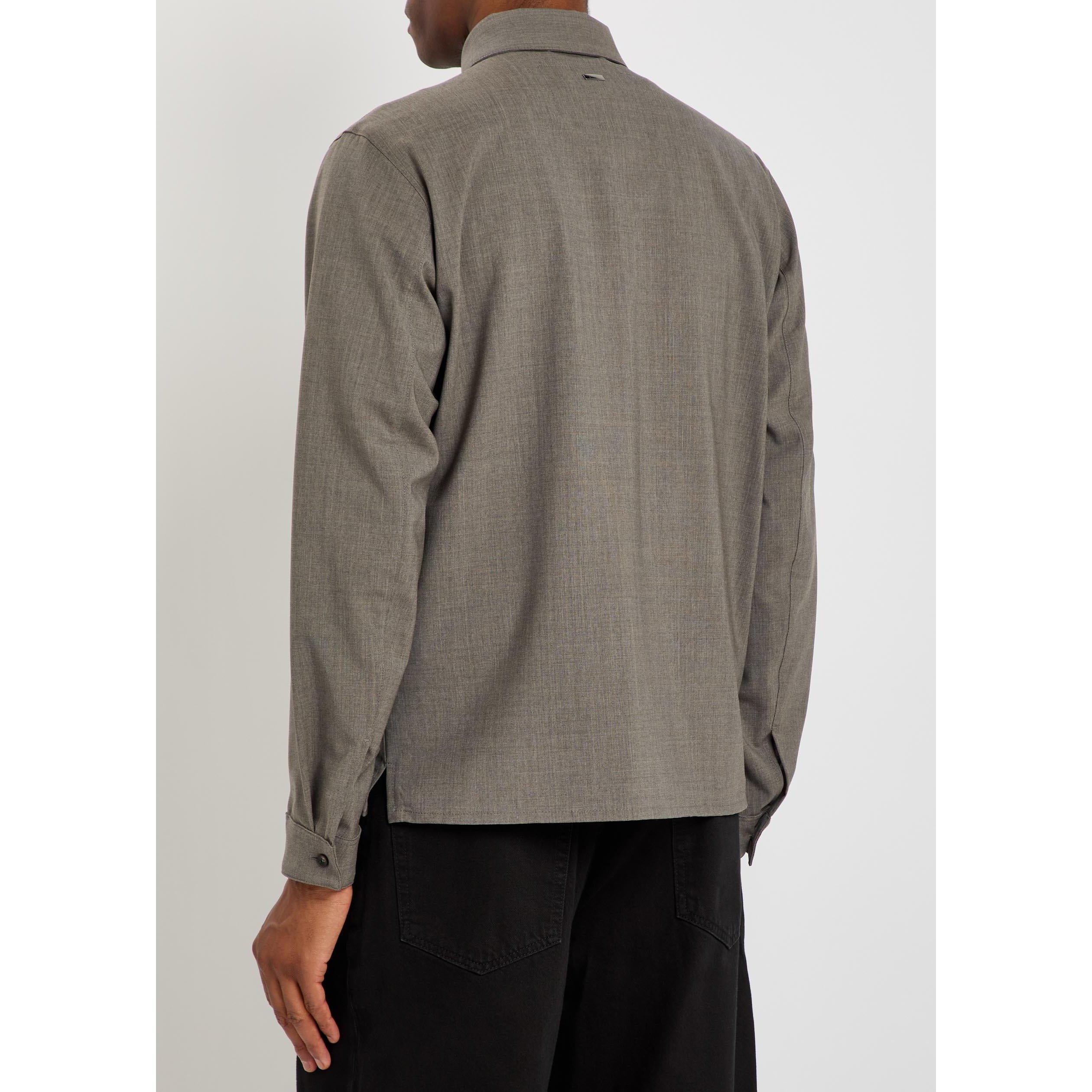 LIGHT GREY - Herno - HER SHRT LS 2PKT TASCE - 3