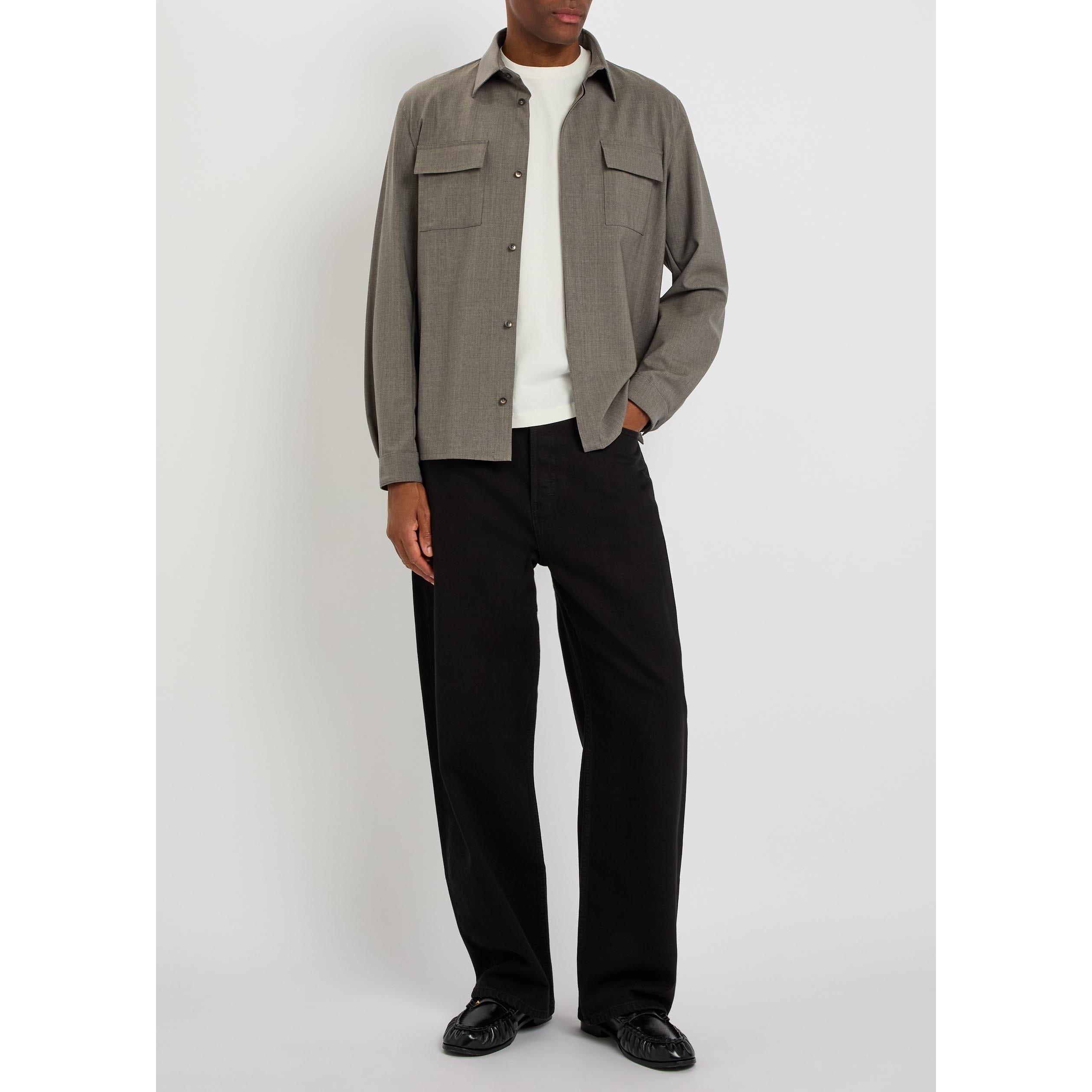 LIGHT GREY - Herno - HER SHRT LS 2PKT TASCE - 5