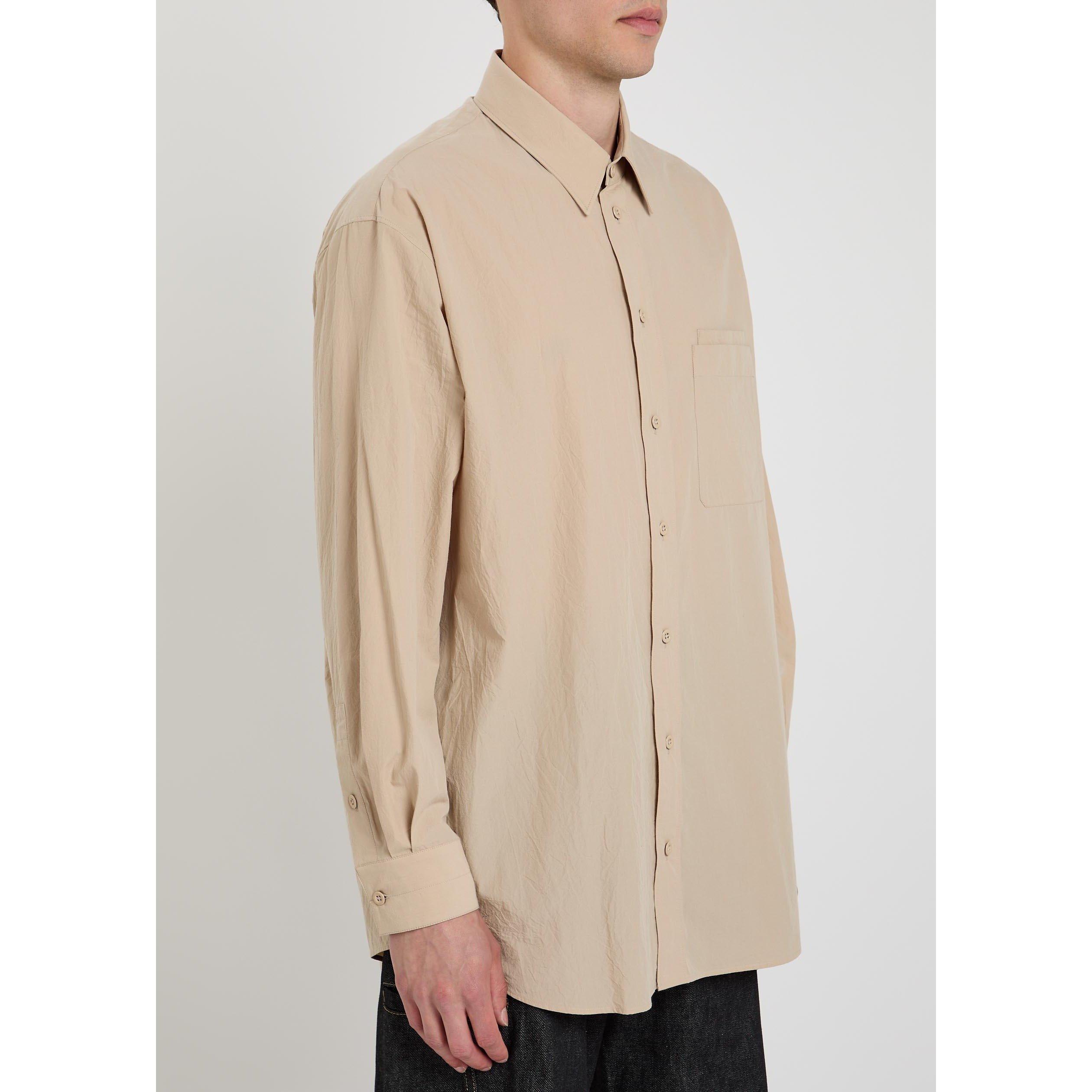 BEIGE - Lemaire - Men's Two-Pocket Cotton Long-Sleeve Shirt - 2