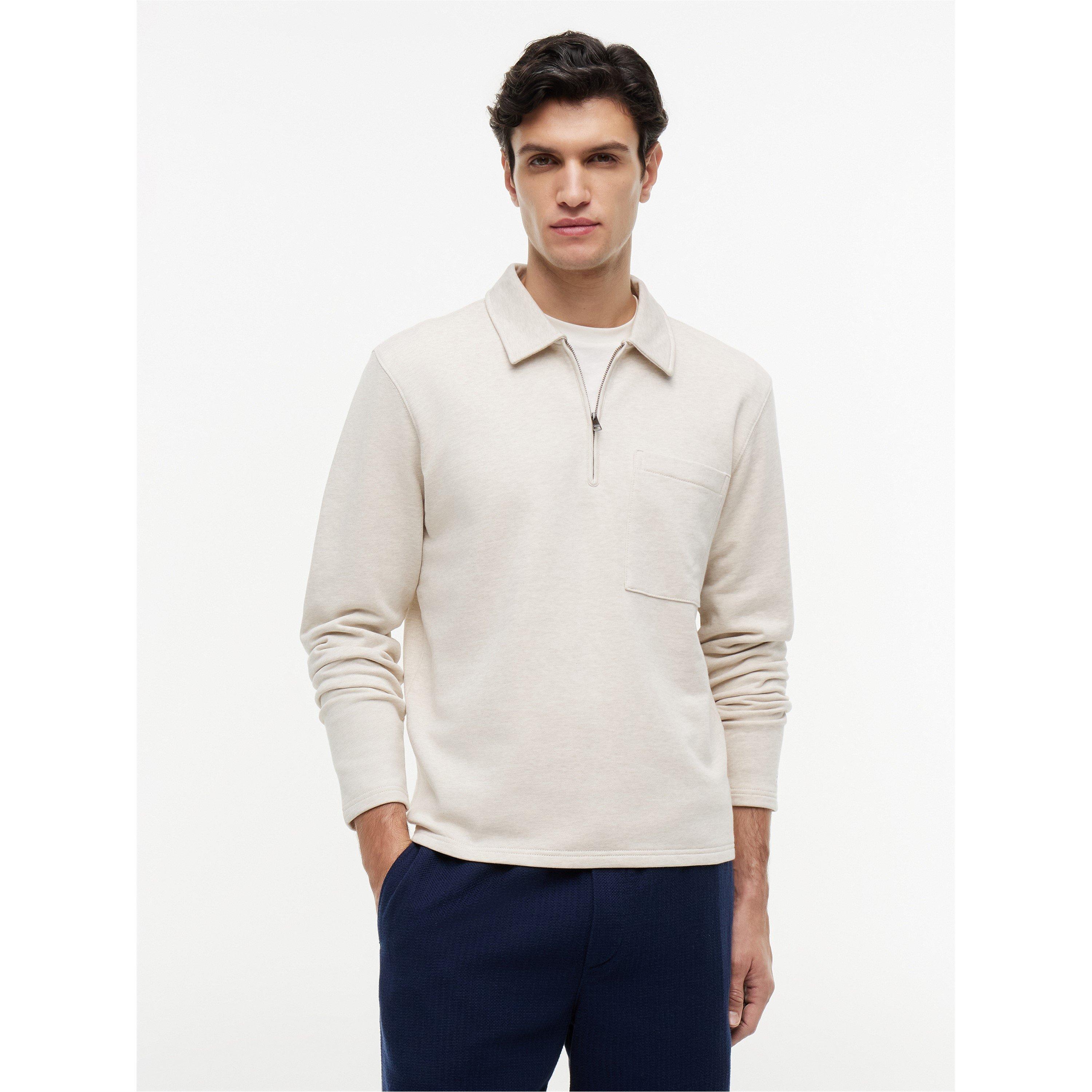 Heathered Oat - Tommy Hilfiger - Men's 1/4 Zip Fleece - 2