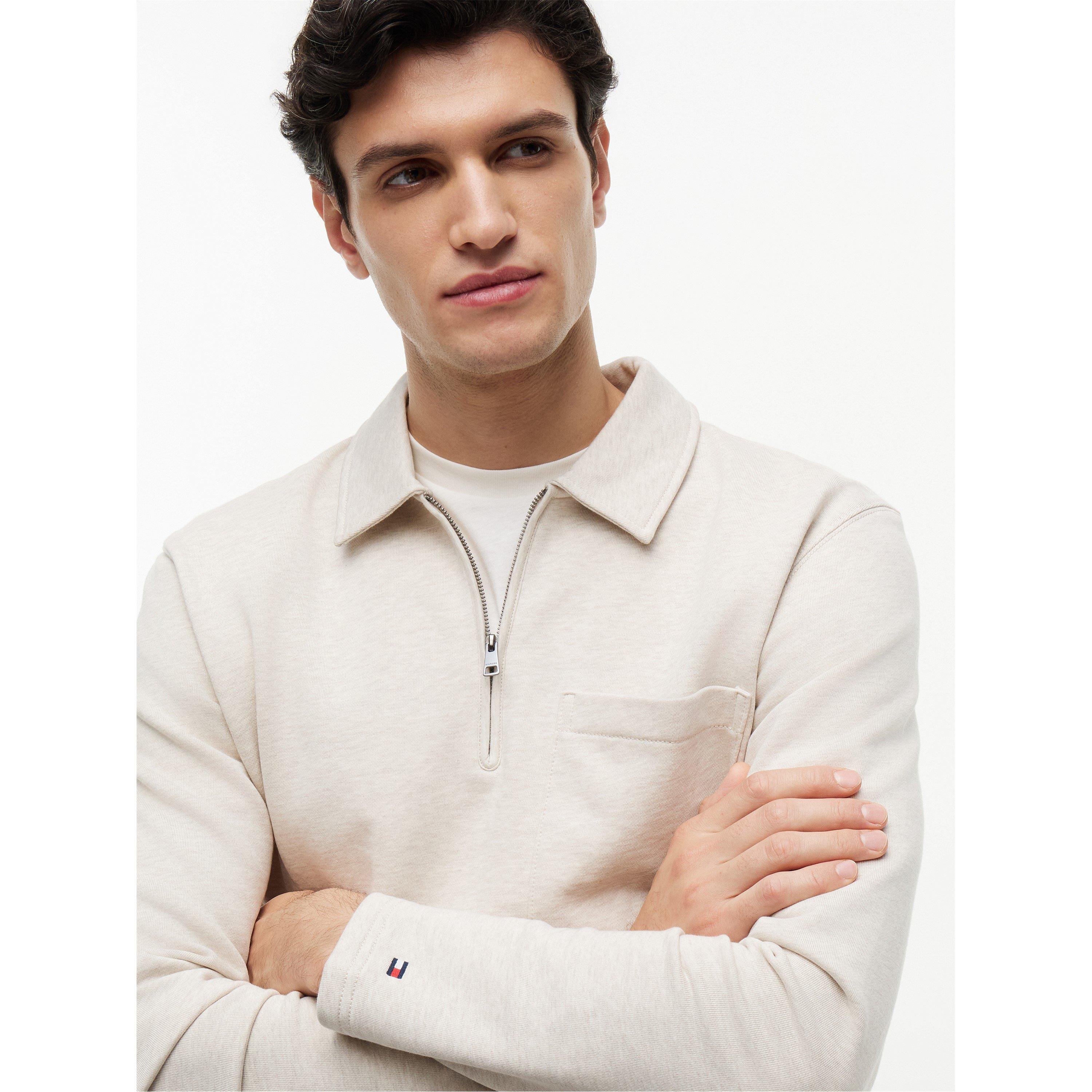 Heathered Oat - Tommy Hilfiger - Men's 1/4 Zip Fleece - 4