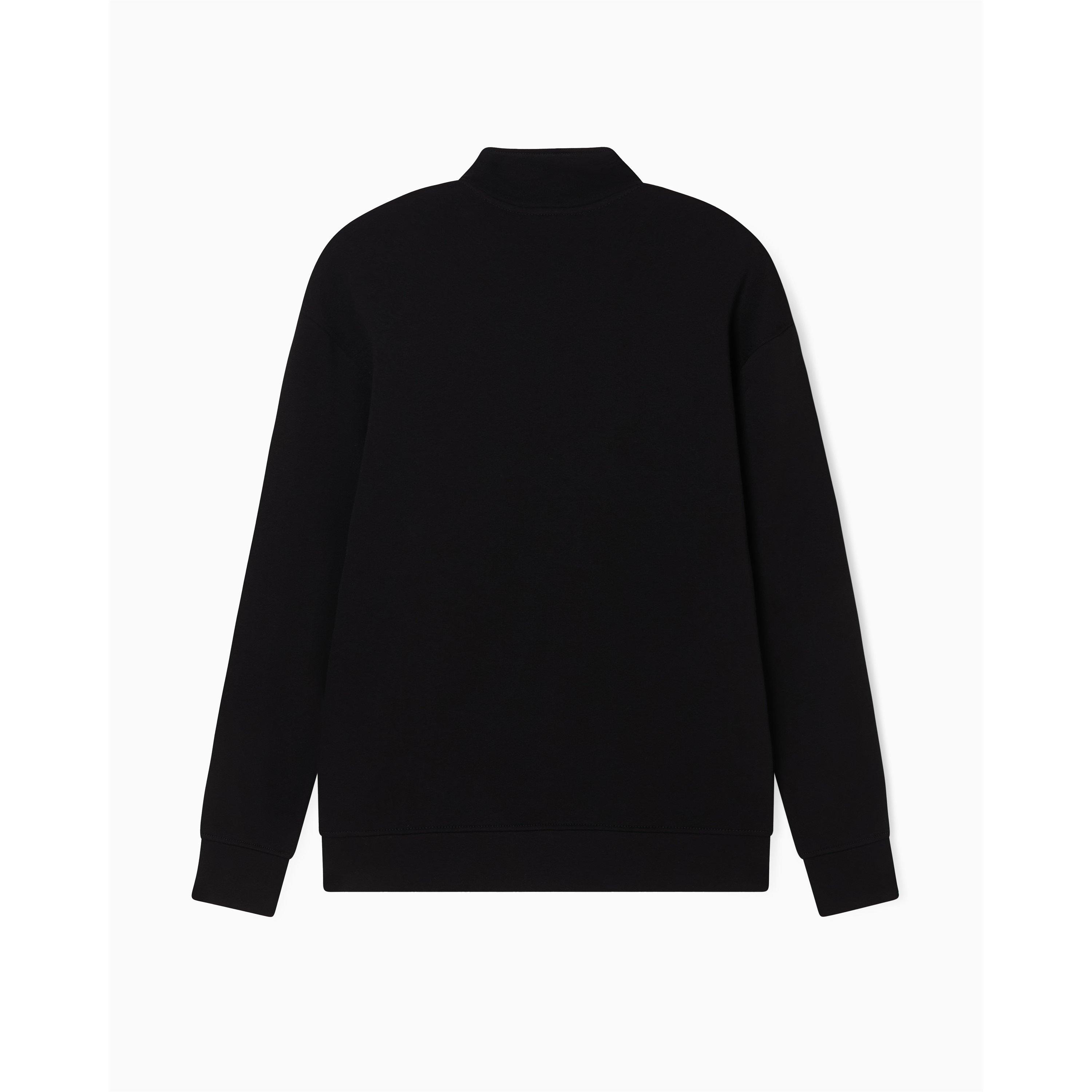 Black UC001 - Armani Exchange - quarter Zip Fleece Top - 5