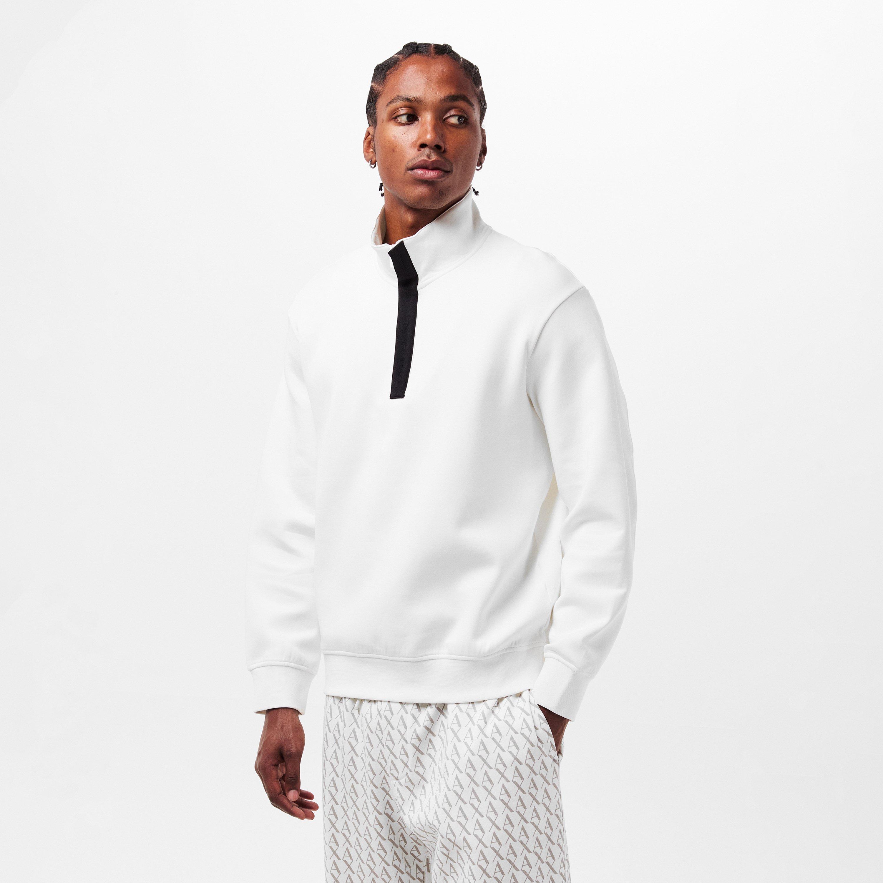 Off White - Armani Exchange - Men's quarter Zip Fleece - 3