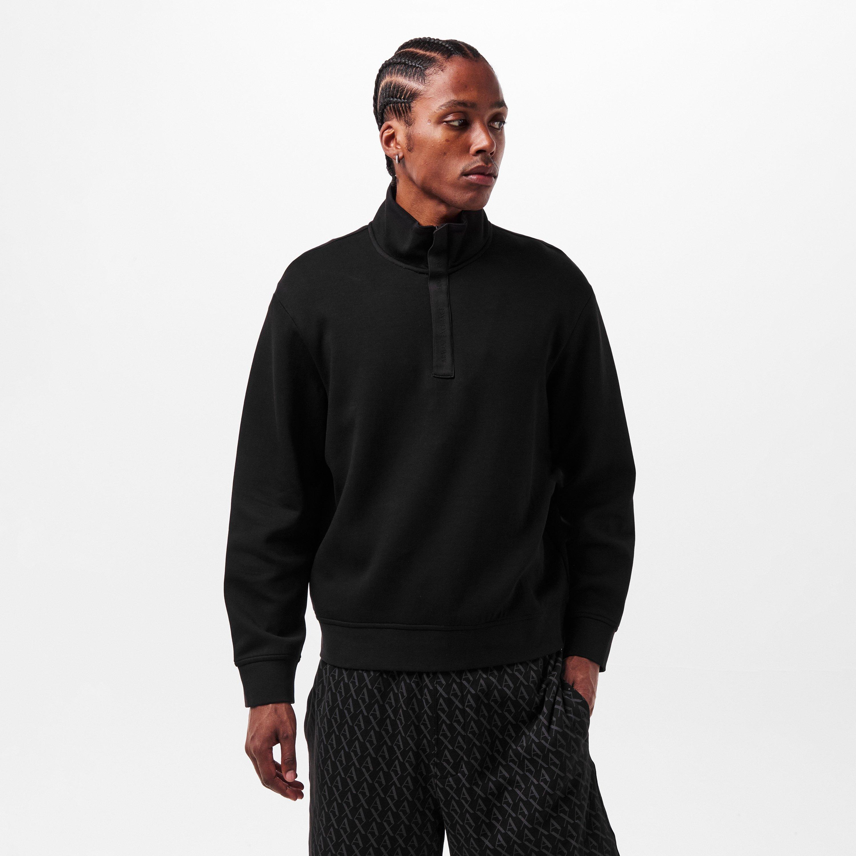 Black - Armani Exchange - Men's Quarter Zip Pullover - 3